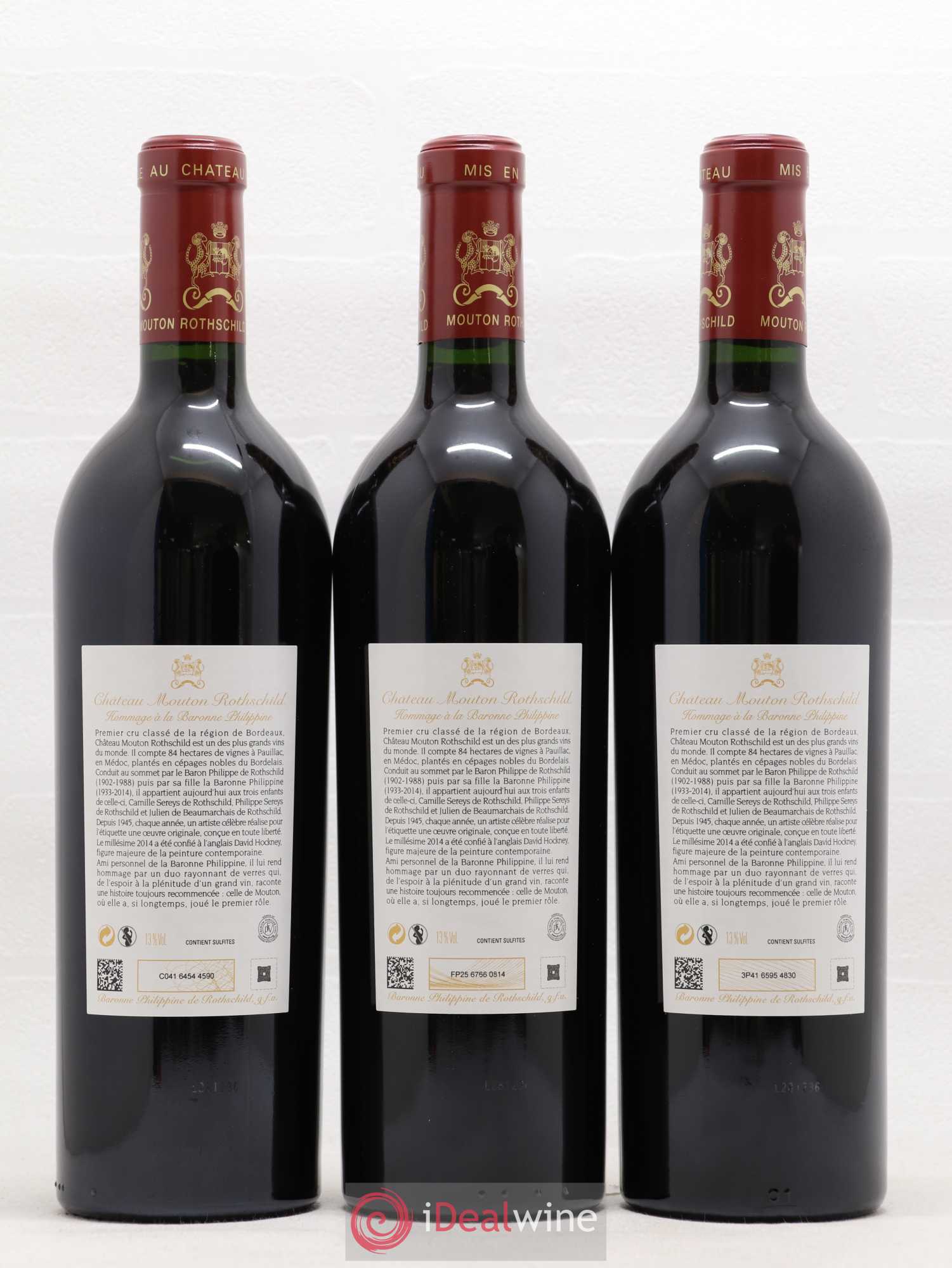 Château Mouton Rothschild 1er Grand Cru Classé 2014 - Lot de 3 bouteilles - 1