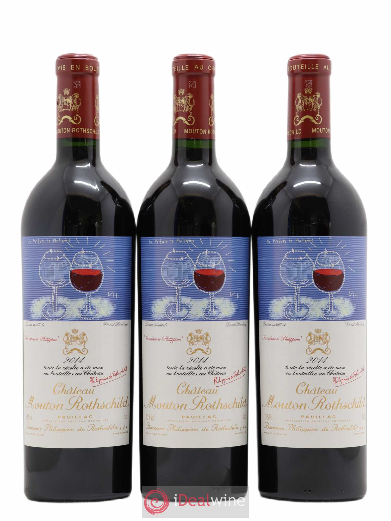 Château Mouton Rothschild 1er Grand Cru Classé 2014 - Lot de 3 bouteilles - 0