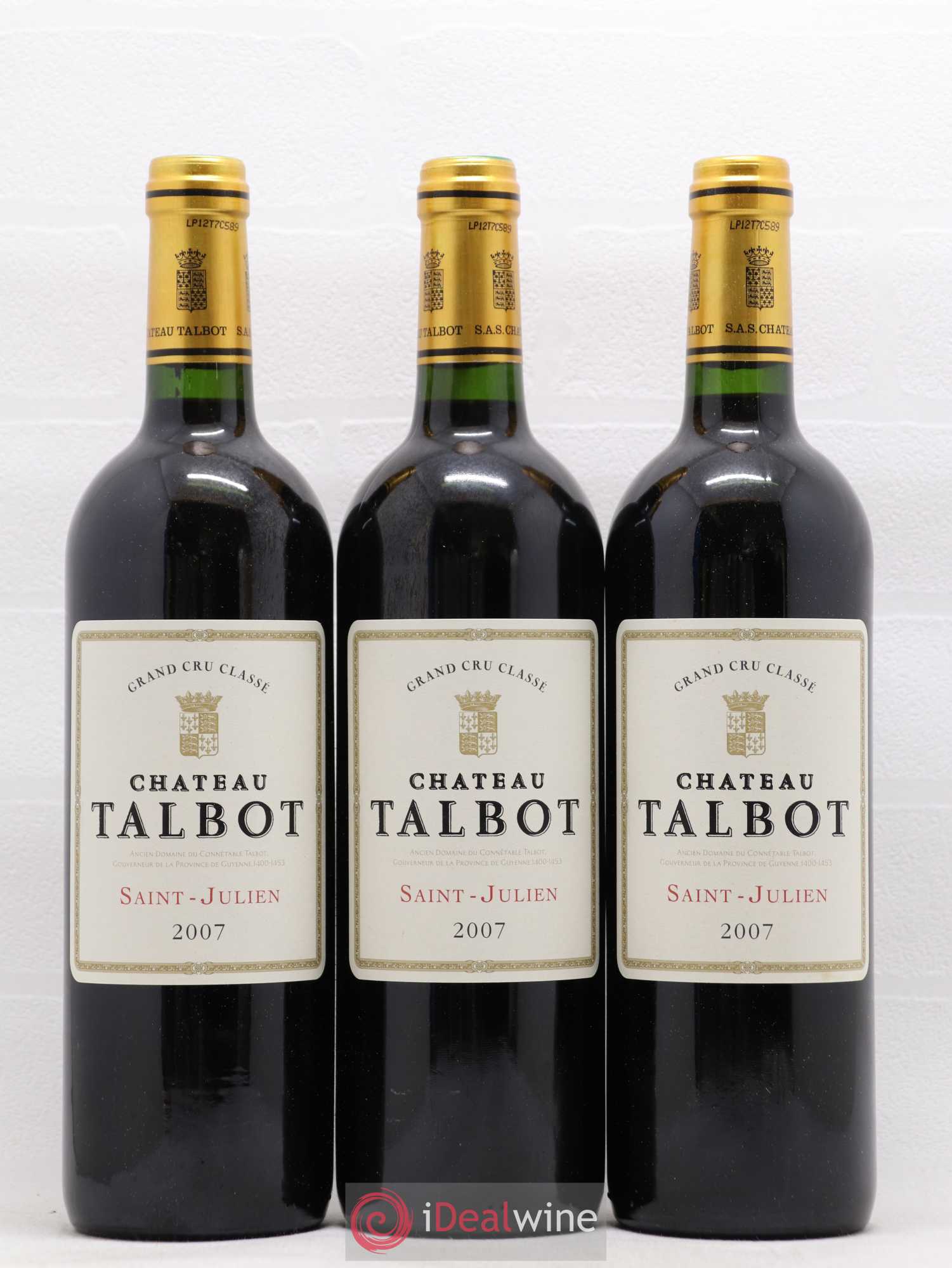 Château Talbot 4ème Grand Cru Classé 2007 - Lot de 12 bouteilles - 1