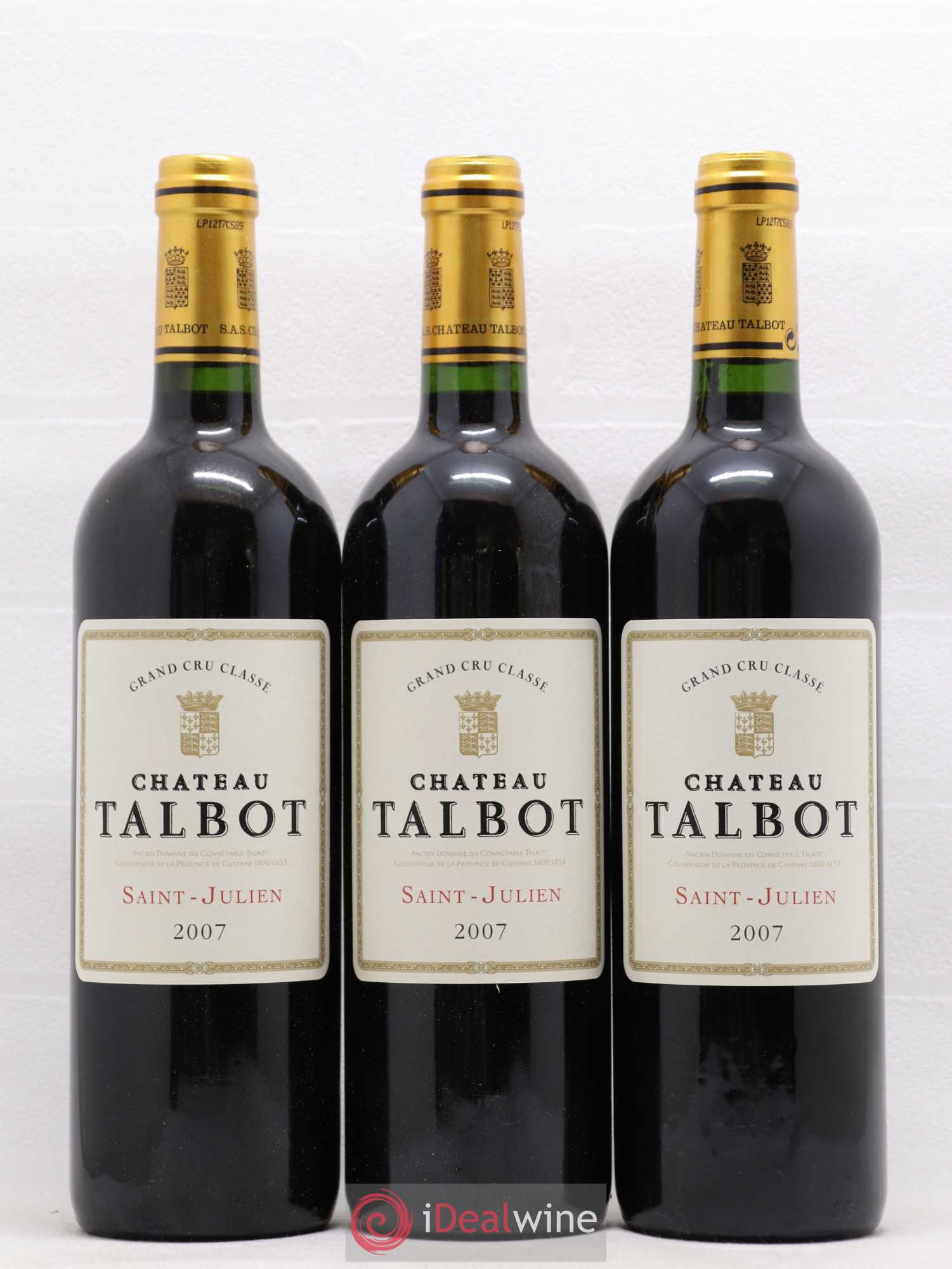 Château Talbot 4ème Grand Cru Classé 2007 - Lot de 12 bouteilles - 2
