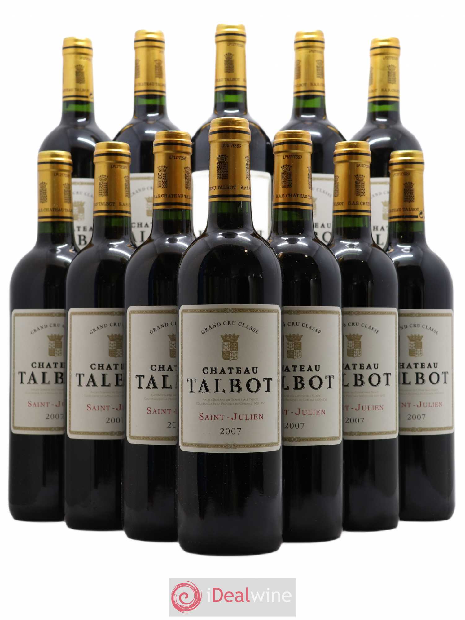 Château Talbot 4ème Grand Cru Classé 2007 - Lot de 12 bouteilles - 0