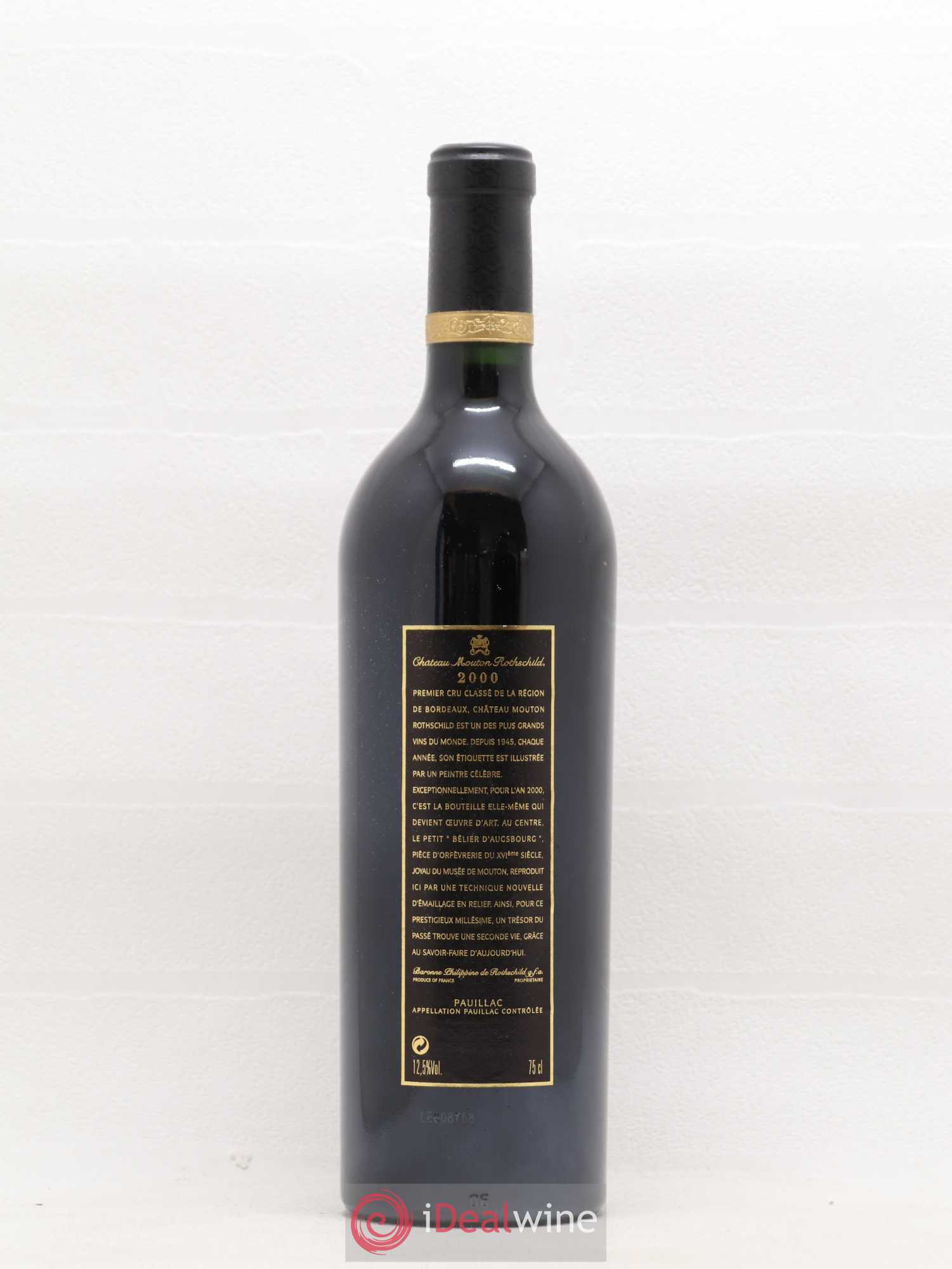 Château Mouton Rothschild 1er Grand Cru Classé 2000 - Lot de 1 bouteille - 1