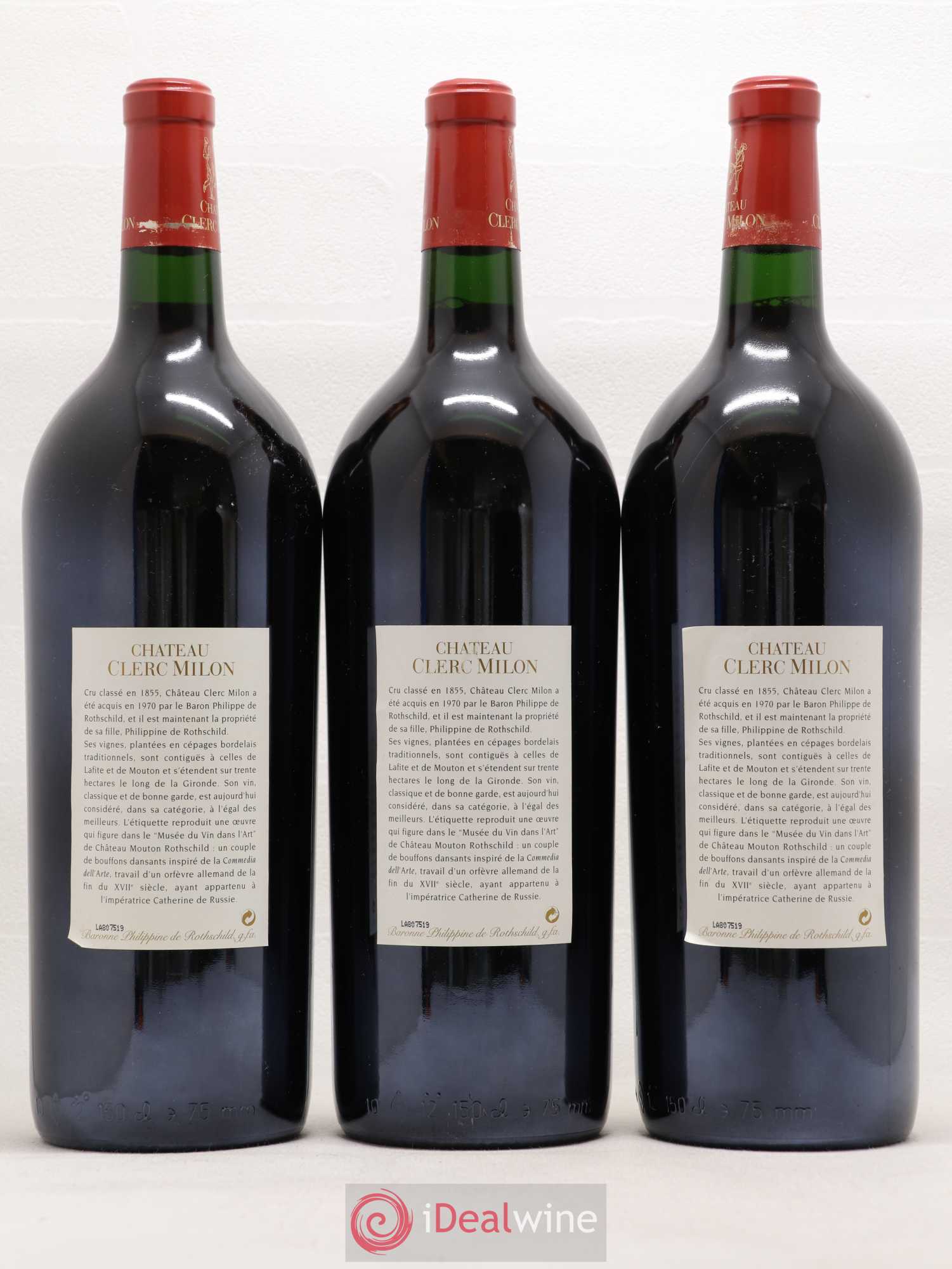 Château Clerc Milon 5ème Grand Cru Classé 2000 - Lot de 3 magnums - 1