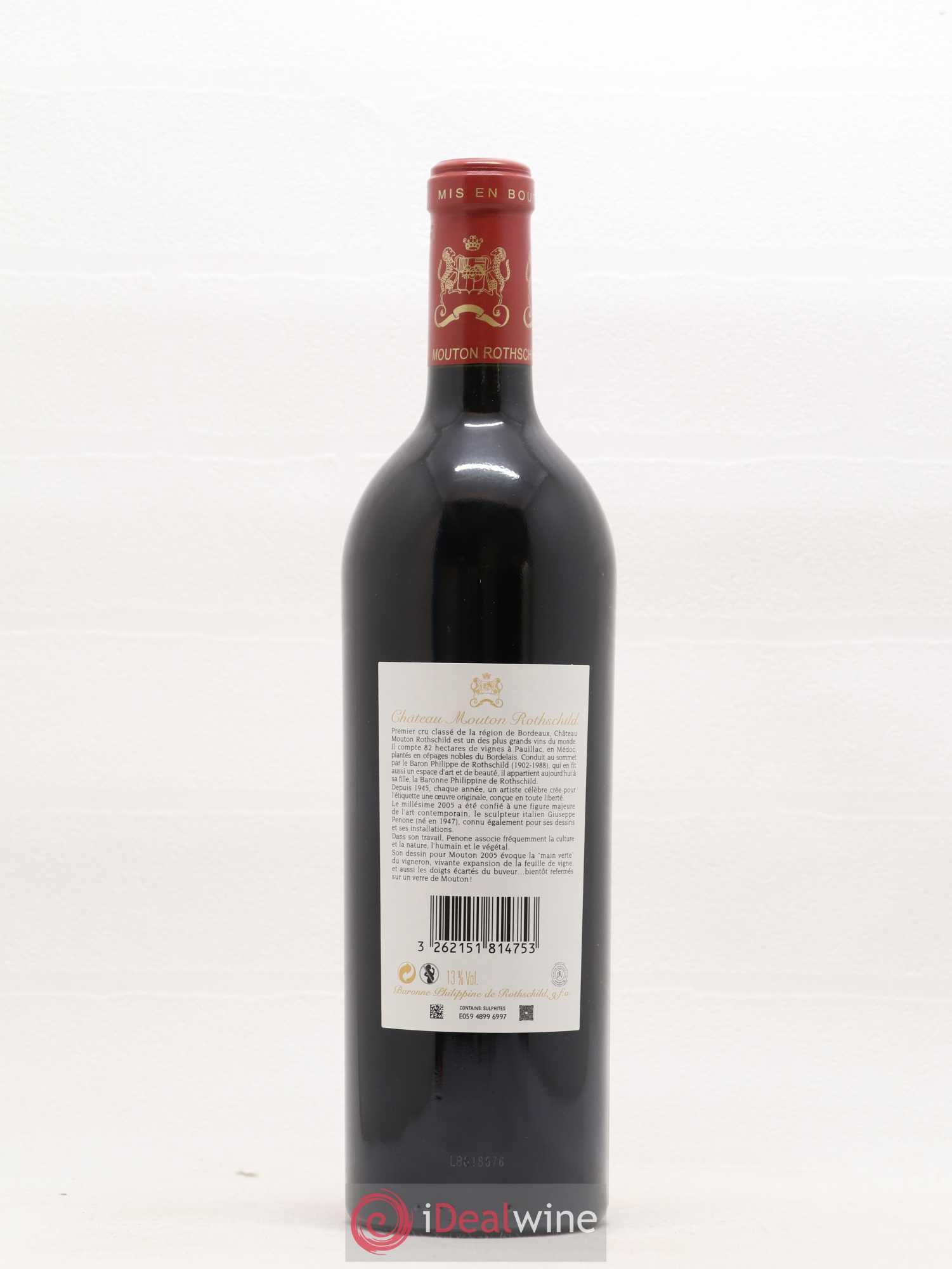 Château Mouton Rothschild 1er Grand Cru Classé 2005 - Lot de 1 bouteille - 1