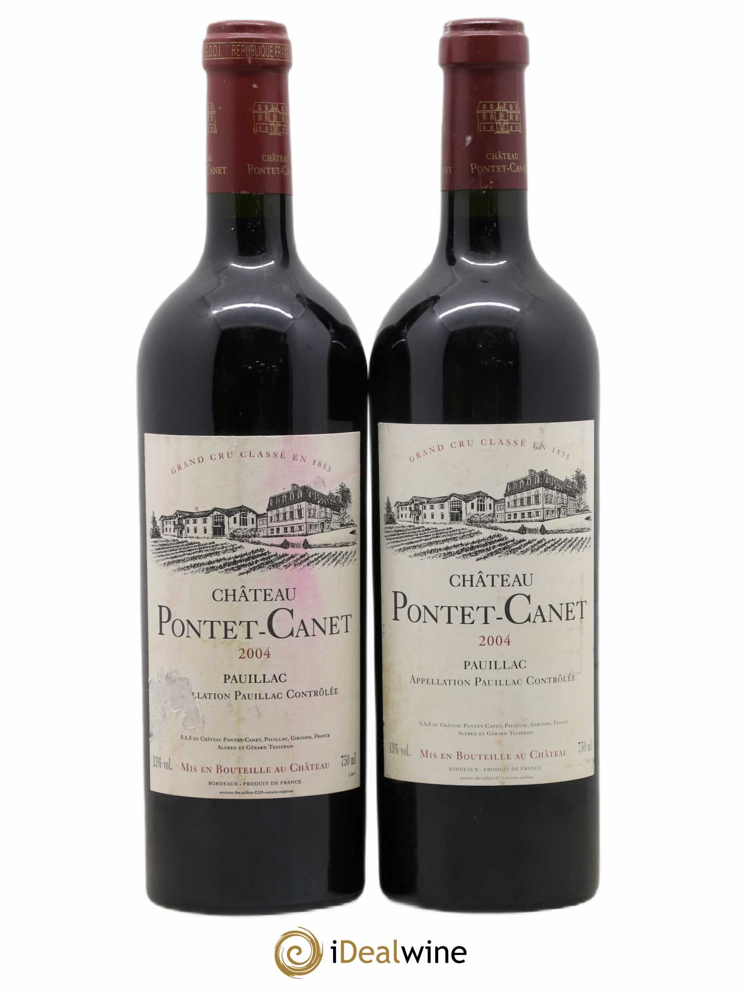 Château Pontet Canet 5ème Grand Cru Classé 2004 - Lot de 2 bouteilles - 0