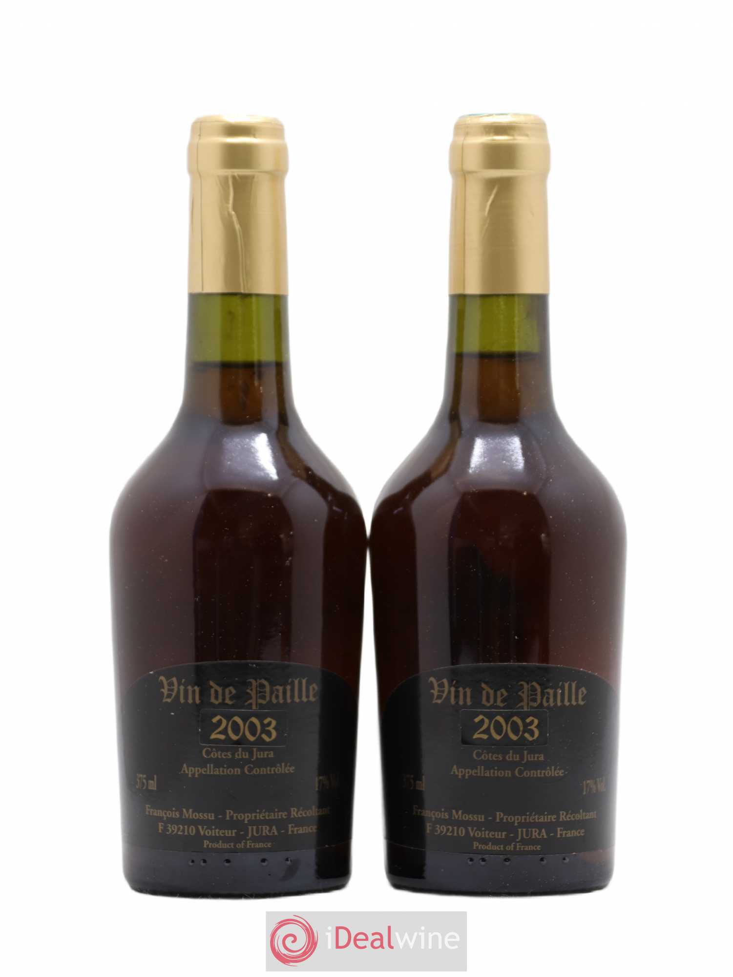 Côtes du Jura Vin de Paille Francois Mossu 2003 - Posten von 2 Demi-Flaschen - 0