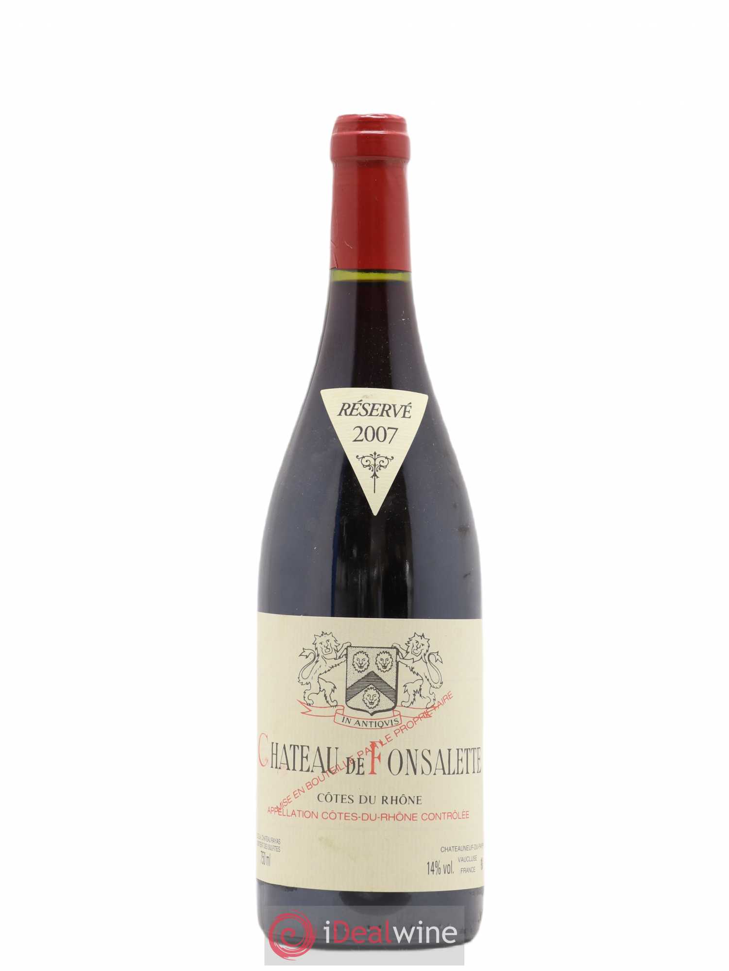 Côtes-du-Rhône Château de Fonsalette Emmanuel Reynaud 2007 - Lot de 1 bouteille - 0