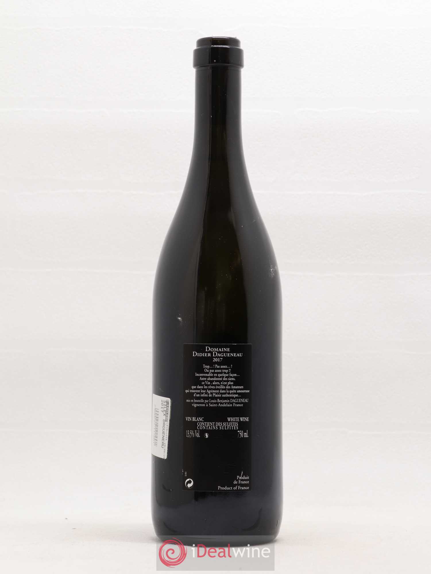 Vin de France (anciennement Pouilly-Fumé) Silex Dagueneau (Domaine Didier - Louis-Benjamin) 2017 - Lot de 1 bouteille - 1