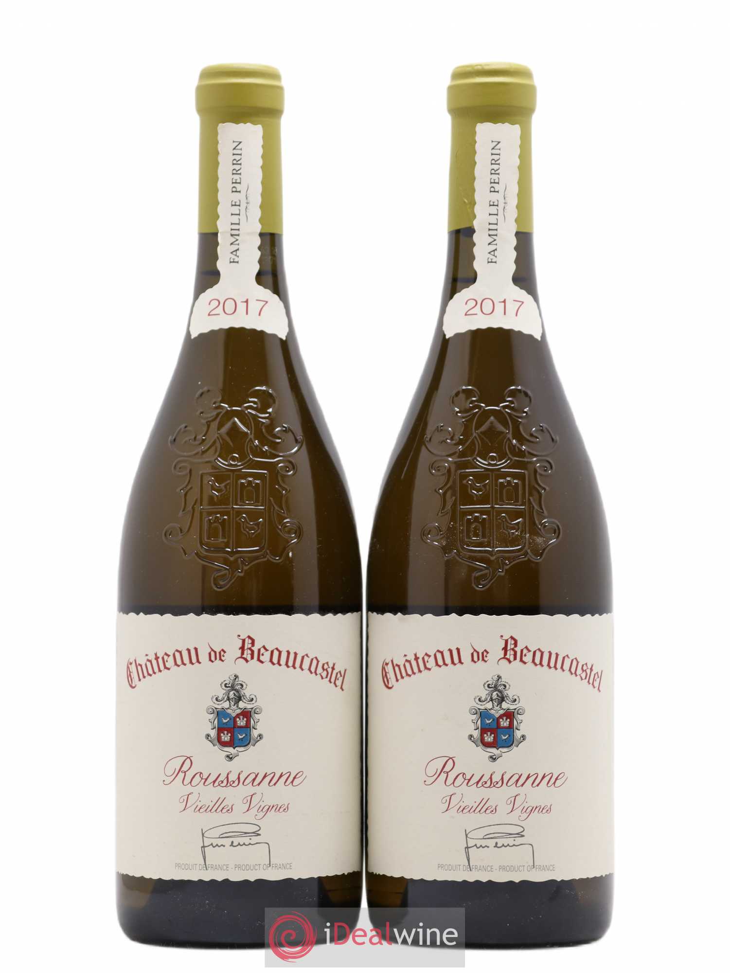Châteauneuf-du-Pape Château de Beaucastel Vieilles vignes Roussanne Famille Perrin 2017 - Lot de 2 bouteilles - 0