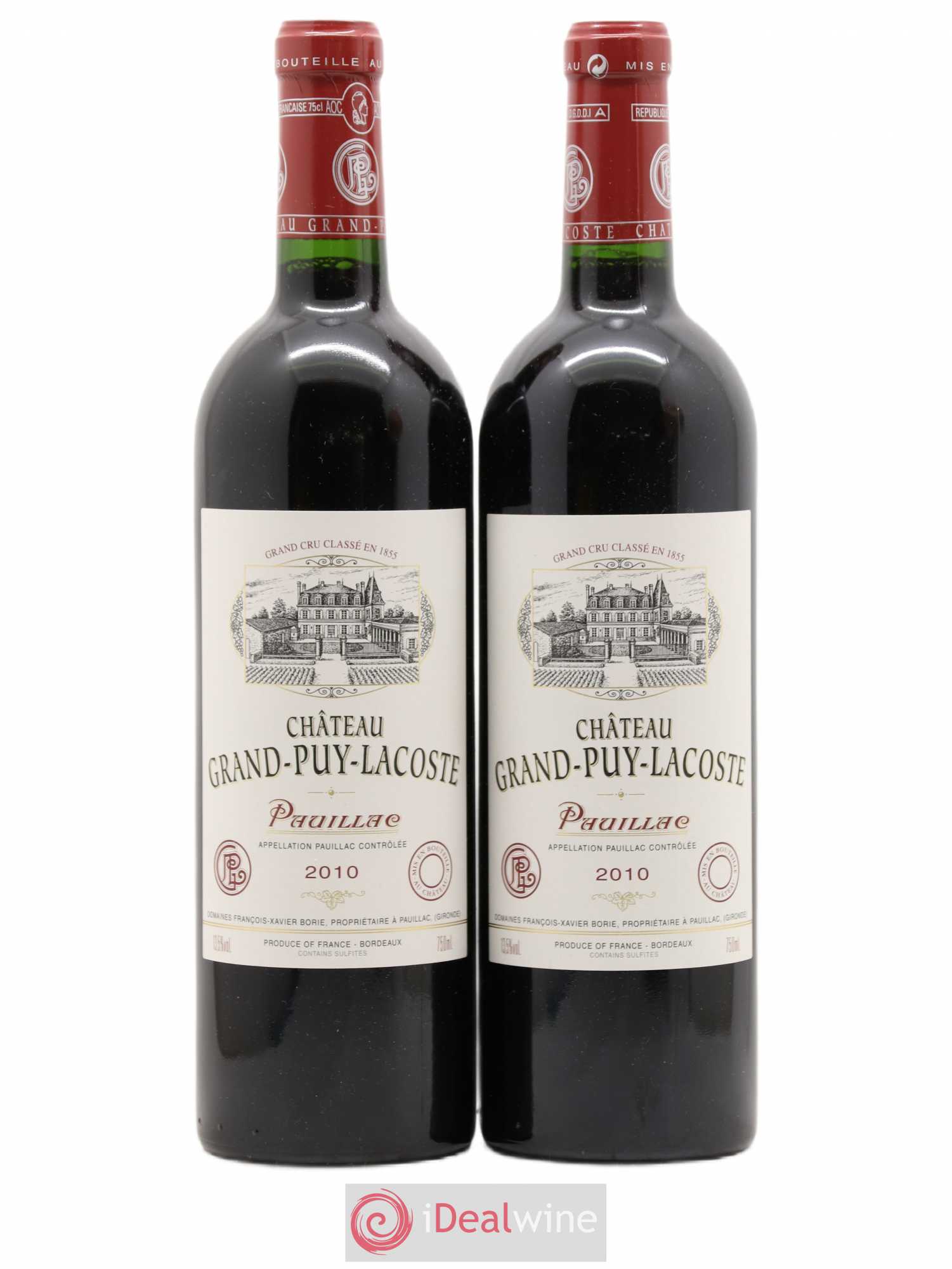Château Grand Puy Lacoste 5ème Grand Cru Classé 2010 - Lot de 2 bouteilles - 0