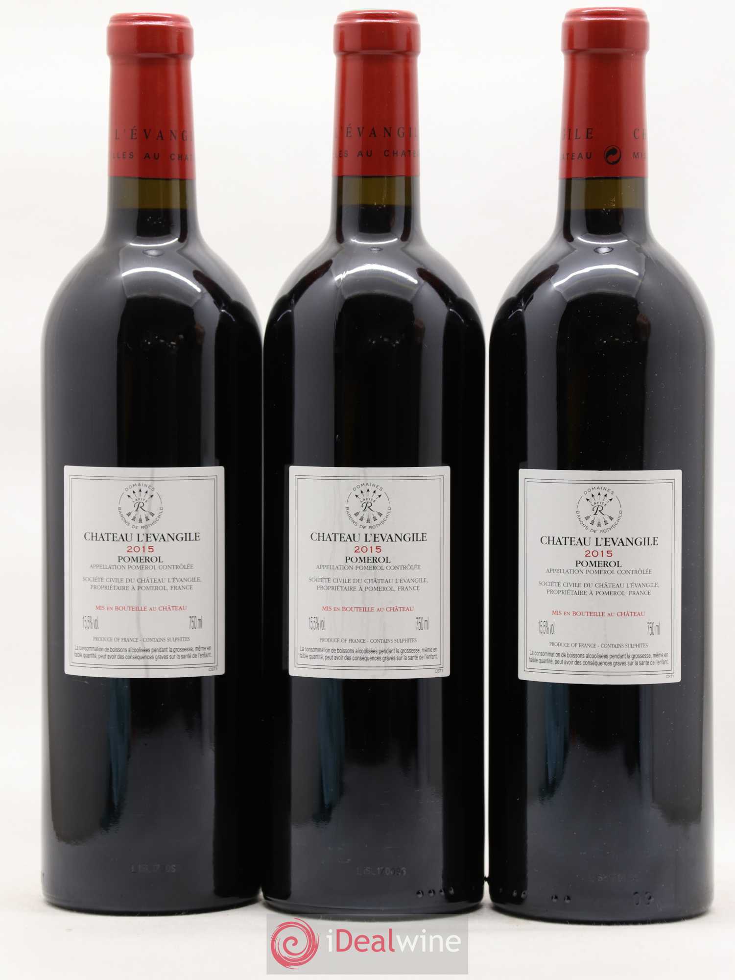 Château l' Évangile 2015 - Lot de 3 bouteilles - 1