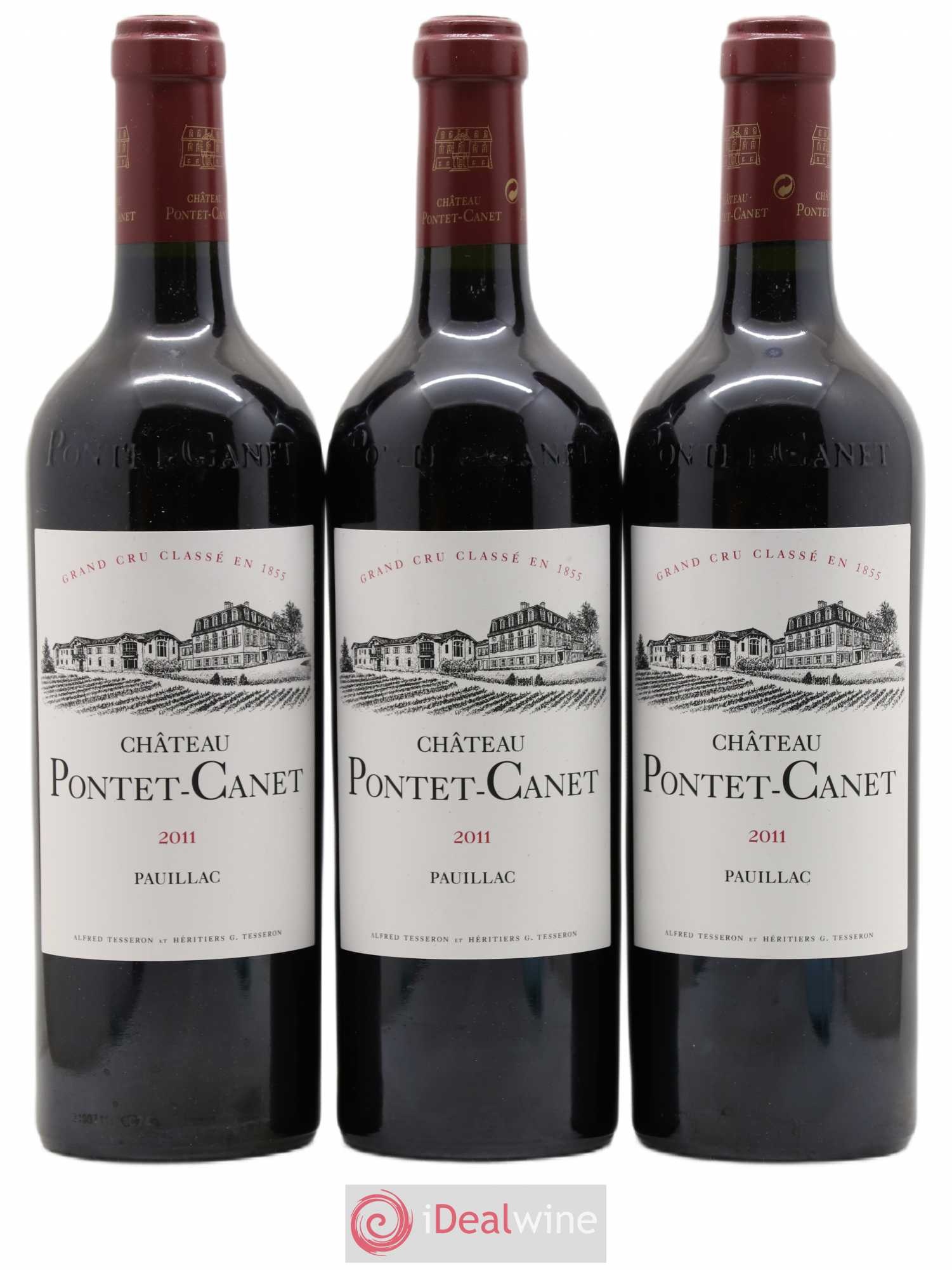 Château Pontet Canet 5ème Grand Cru Classé 2011 - Lot de 3 bouteilles - 0