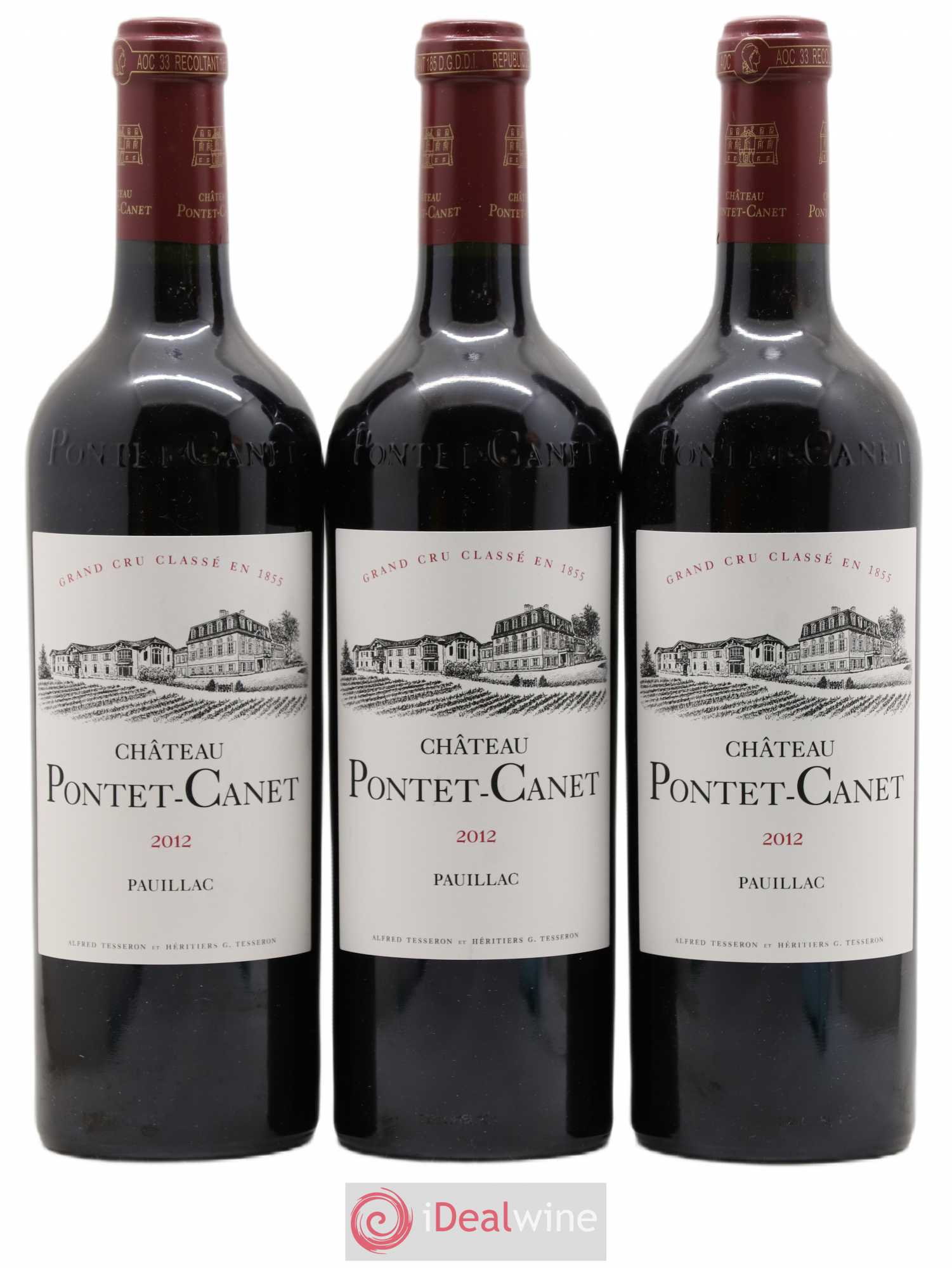 Château Pontet Canet 5ème Grand Cru Classé 2012 - Lot de 3 bouteilles - 0