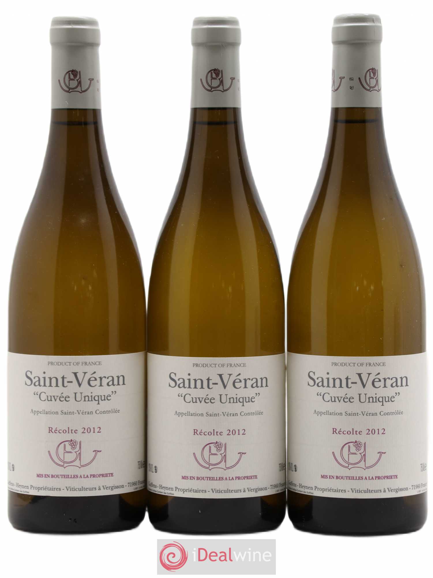 Saint-Véran Cuvée Unique Guffens-Heynen 2012 - Lot de 3 bouteilles - 0