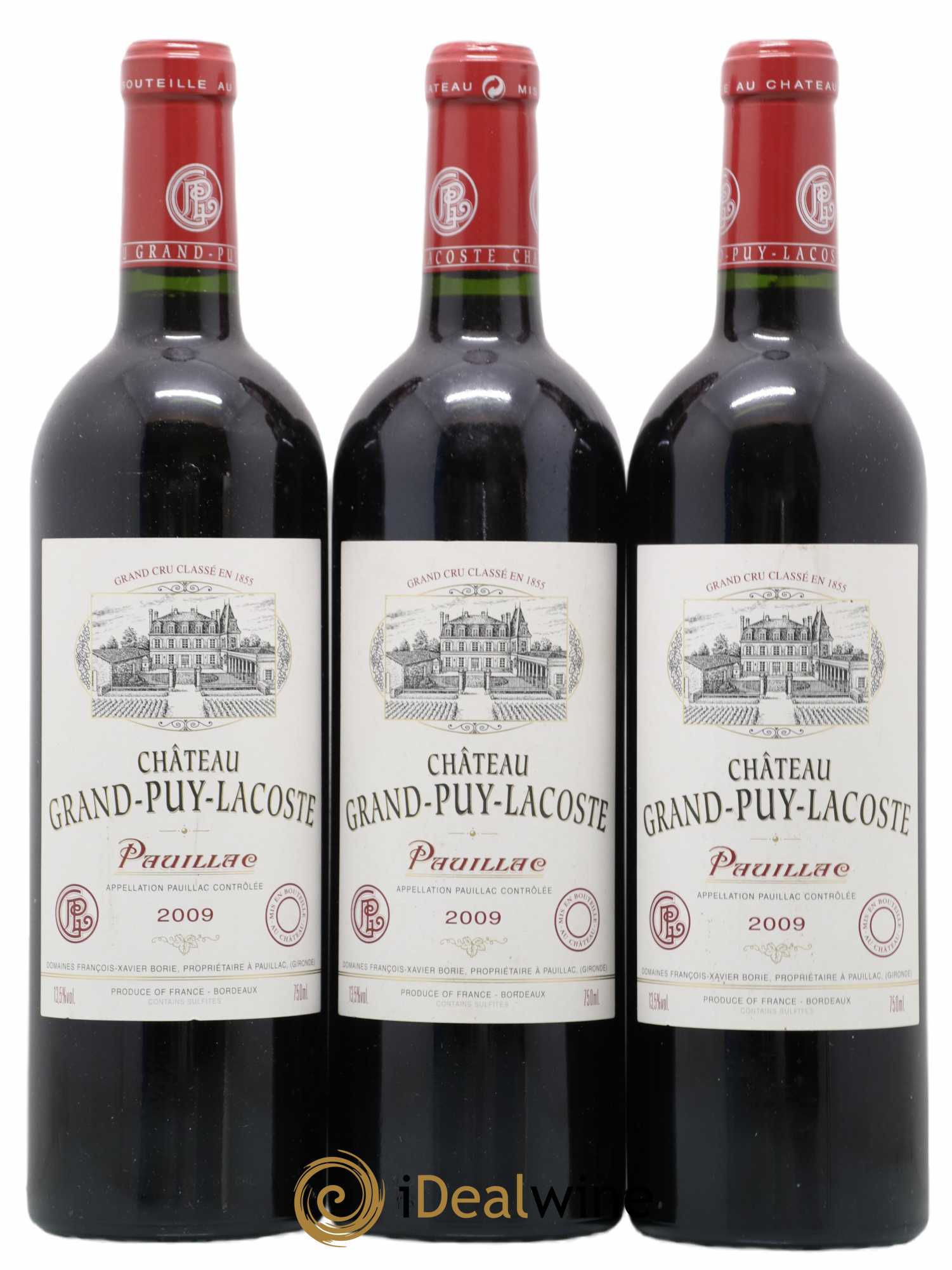 Château Grand Puy Lacoste 5ème Grand Cru Classé 2009 - Lot de 3 bouteilles - 0