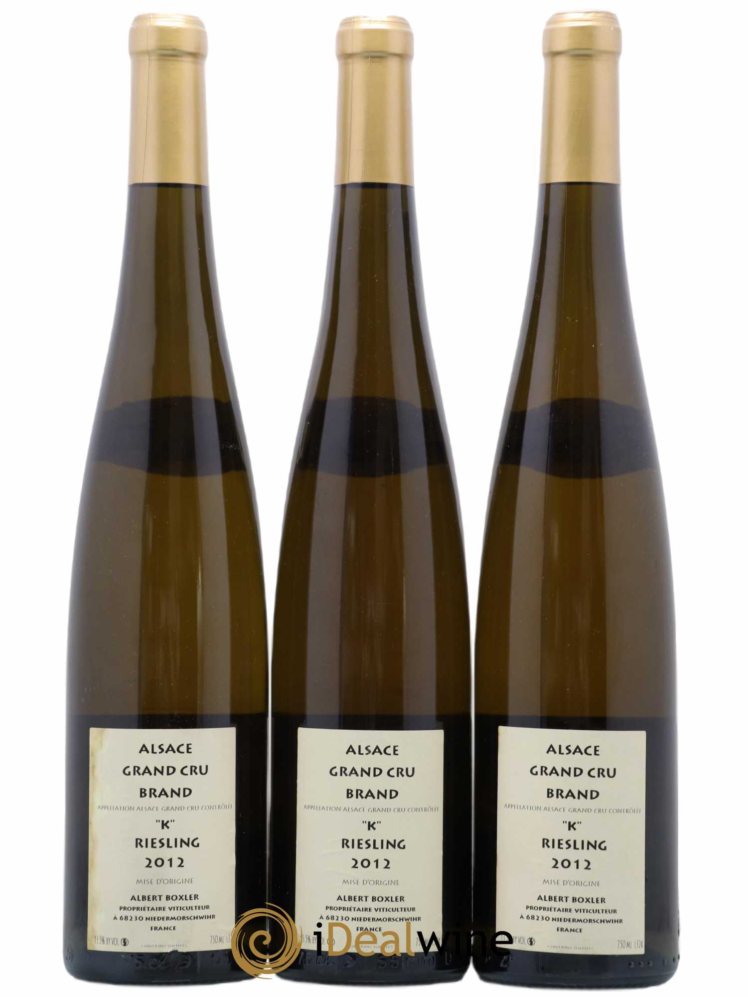 Alsace Riesling Grand Cru Brand K Albert Boxler 2012 - Lot de 3 bouteilles - 1