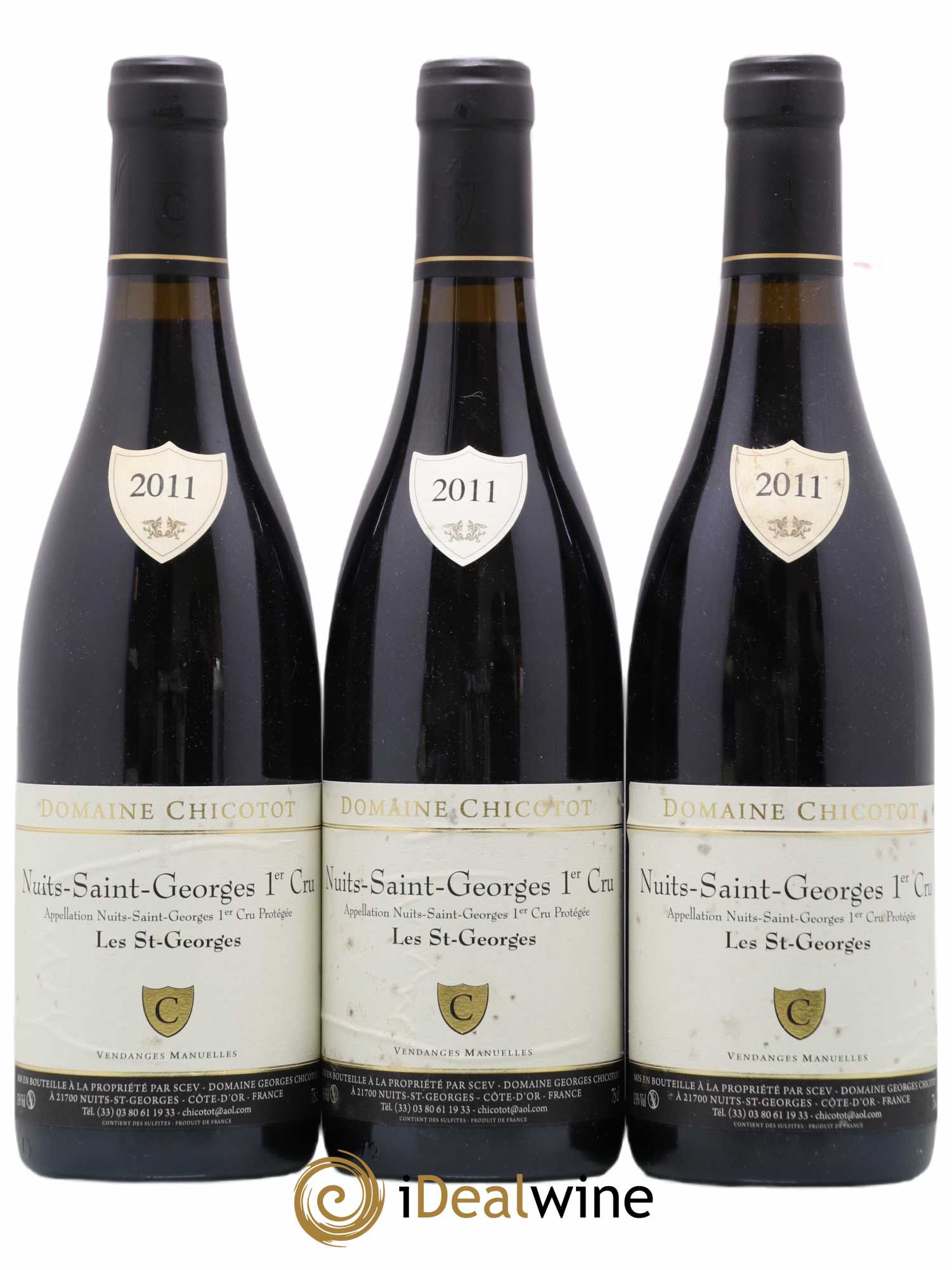 Nuits-Saint-Georges 1er Cru Les Saint-Georges Chicotot 2011 - Lot of 3 bottles - 0