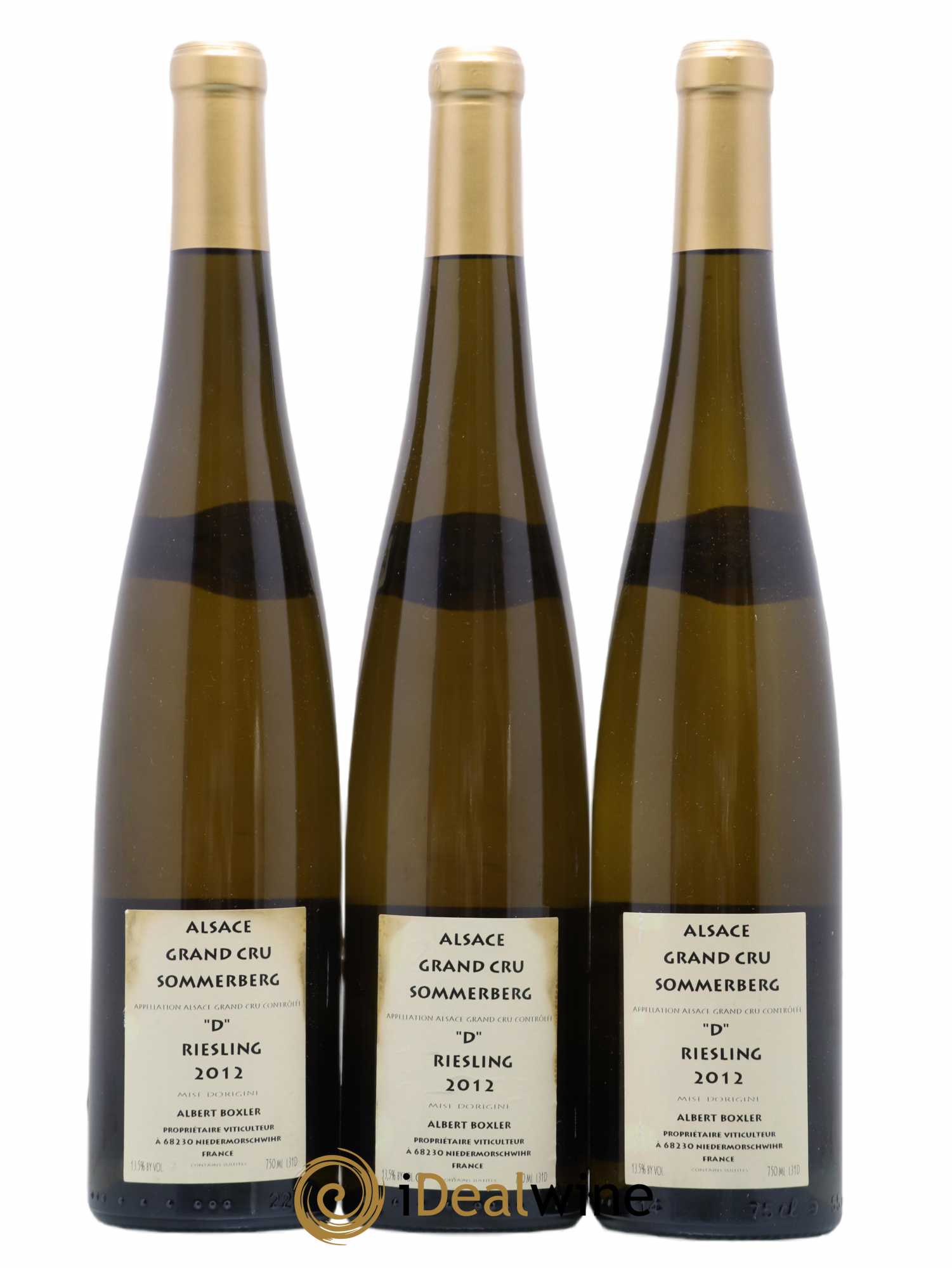 Alsace Riesling Grand Cru Sommerberg D Albert Boxler 2012 - Lot de 3 bouteilles - 1