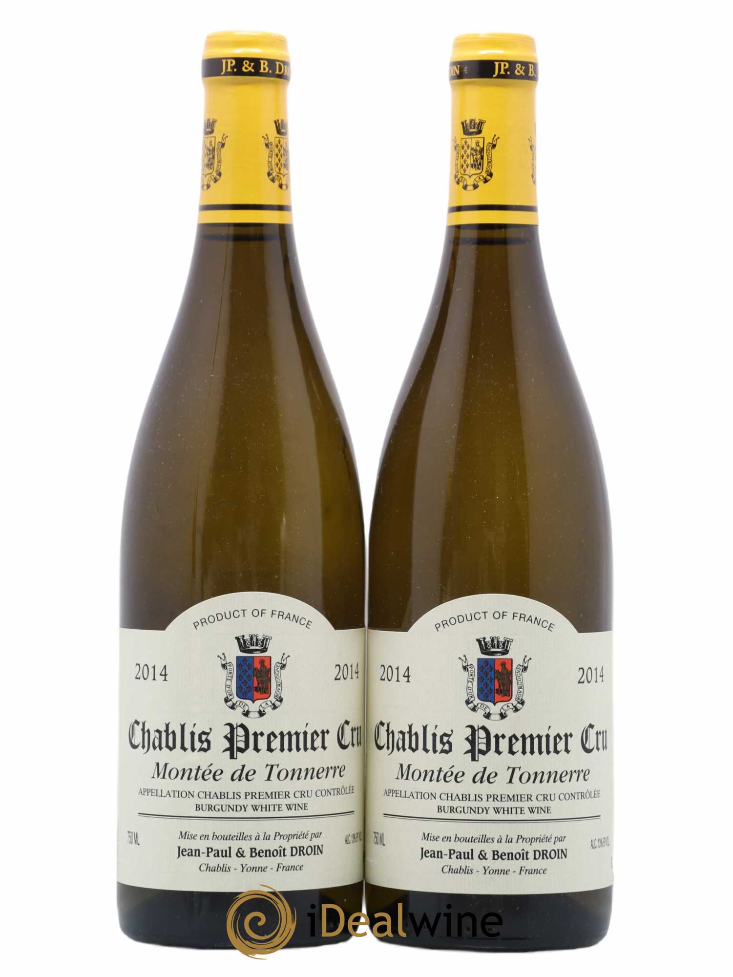 Chablis 1er Cru Montée de Tonnerre Jean-Paul & Benoît Droin (Domaine) 2014 - Lot de 2 bouteilles - 0