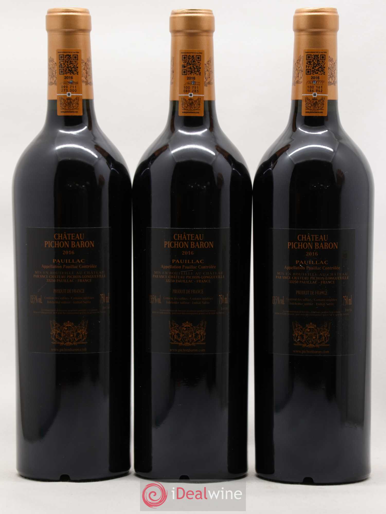 Pichon Longueville Baron 2ème Grand Cru Classé 2016 - Lot de 3 bouteilles - 1