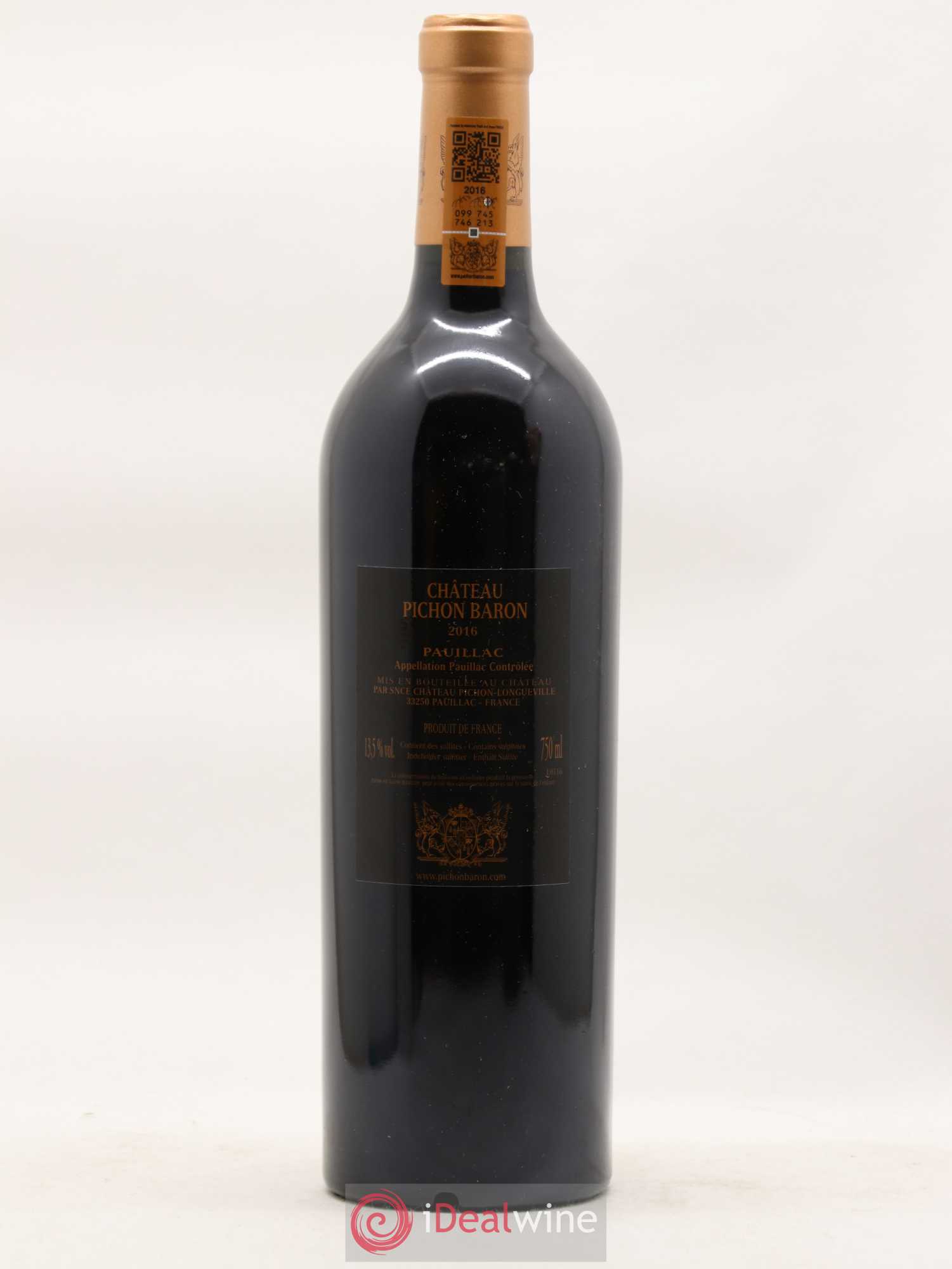 Pichon Longueville Baron 2ème Grand Cru Classé 2016 - Lot de 1 bouteille - 1