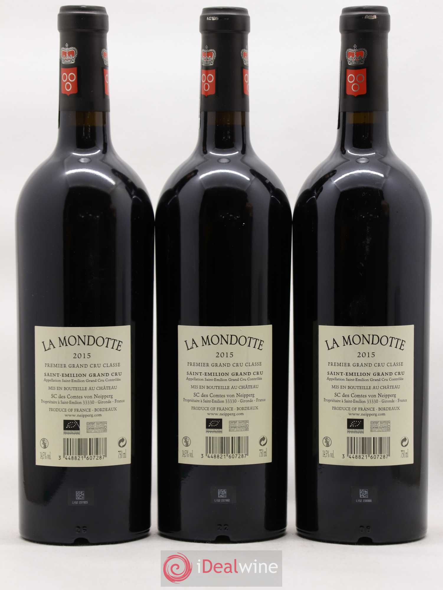 La Mondotte 1er Grand Cru Classé B depuis 2012 2015 - Lot de 3 bouteilles - 1