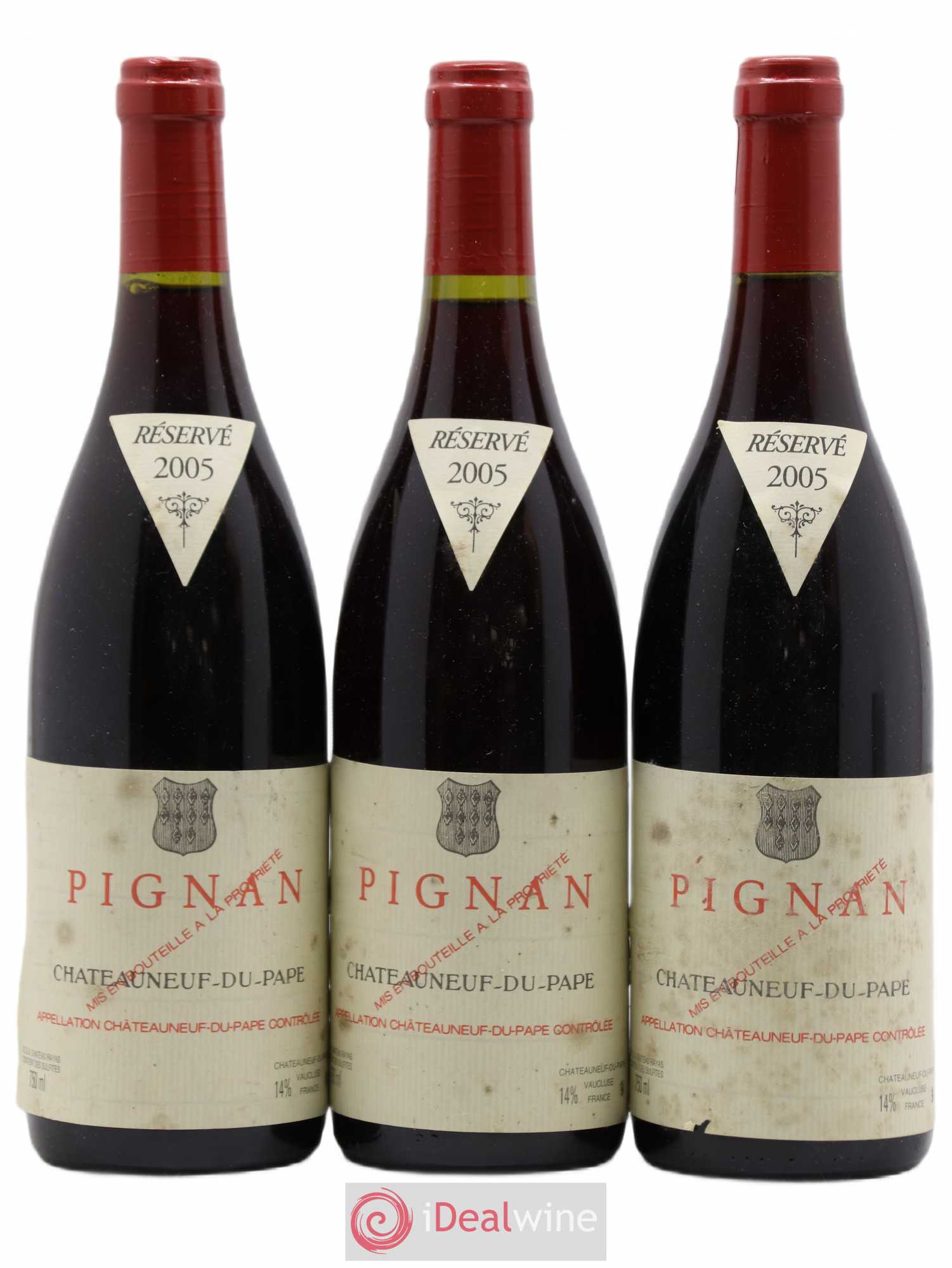 Châteauneuf-du-Pape Pignan Emmanuel Reynaud 2005 - Lot de 3 bouteilles - 0