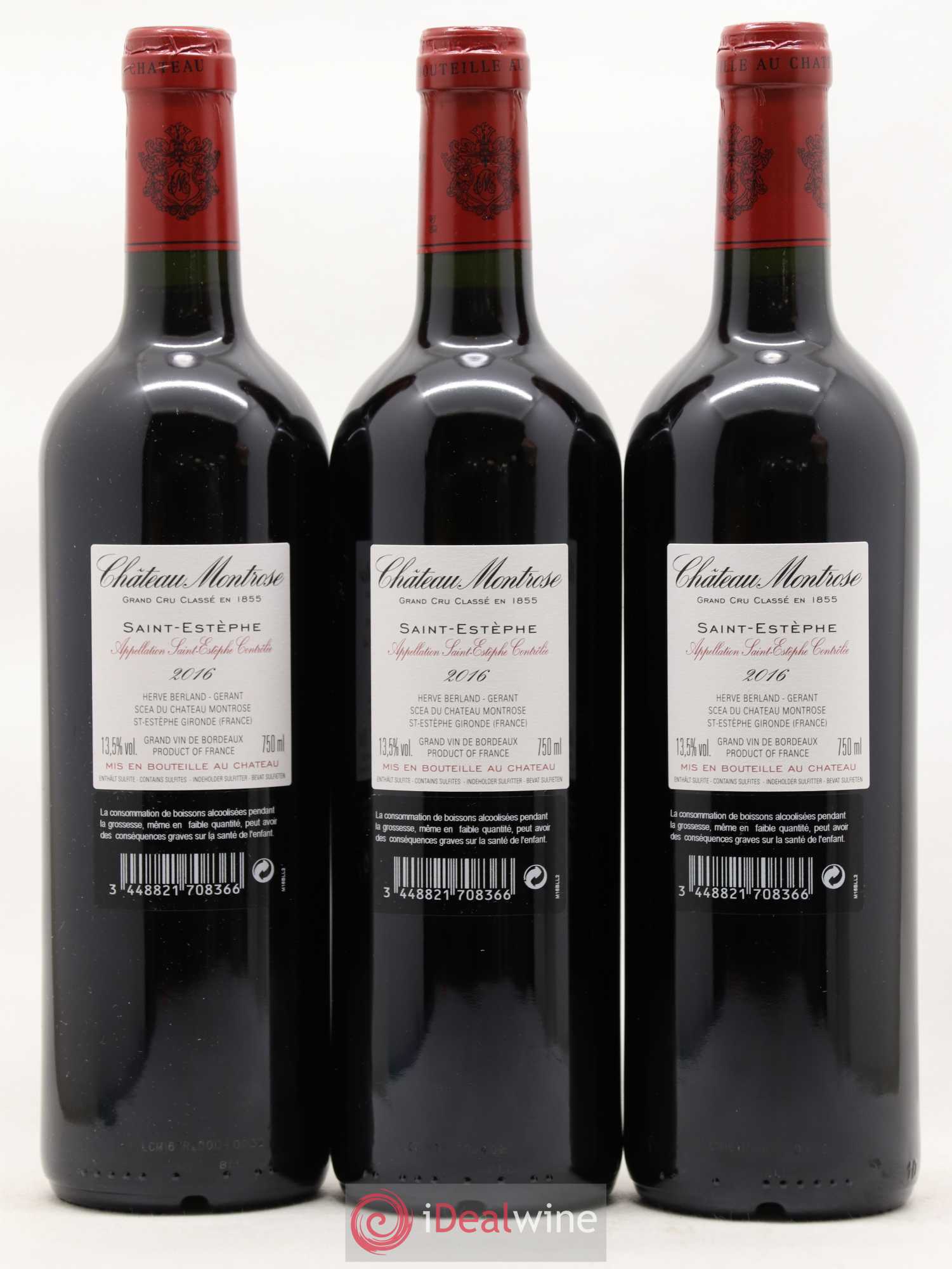 Château Montrose 2ème Grand Cru Classé 2016 - Lot de 3 bouteilles - 1