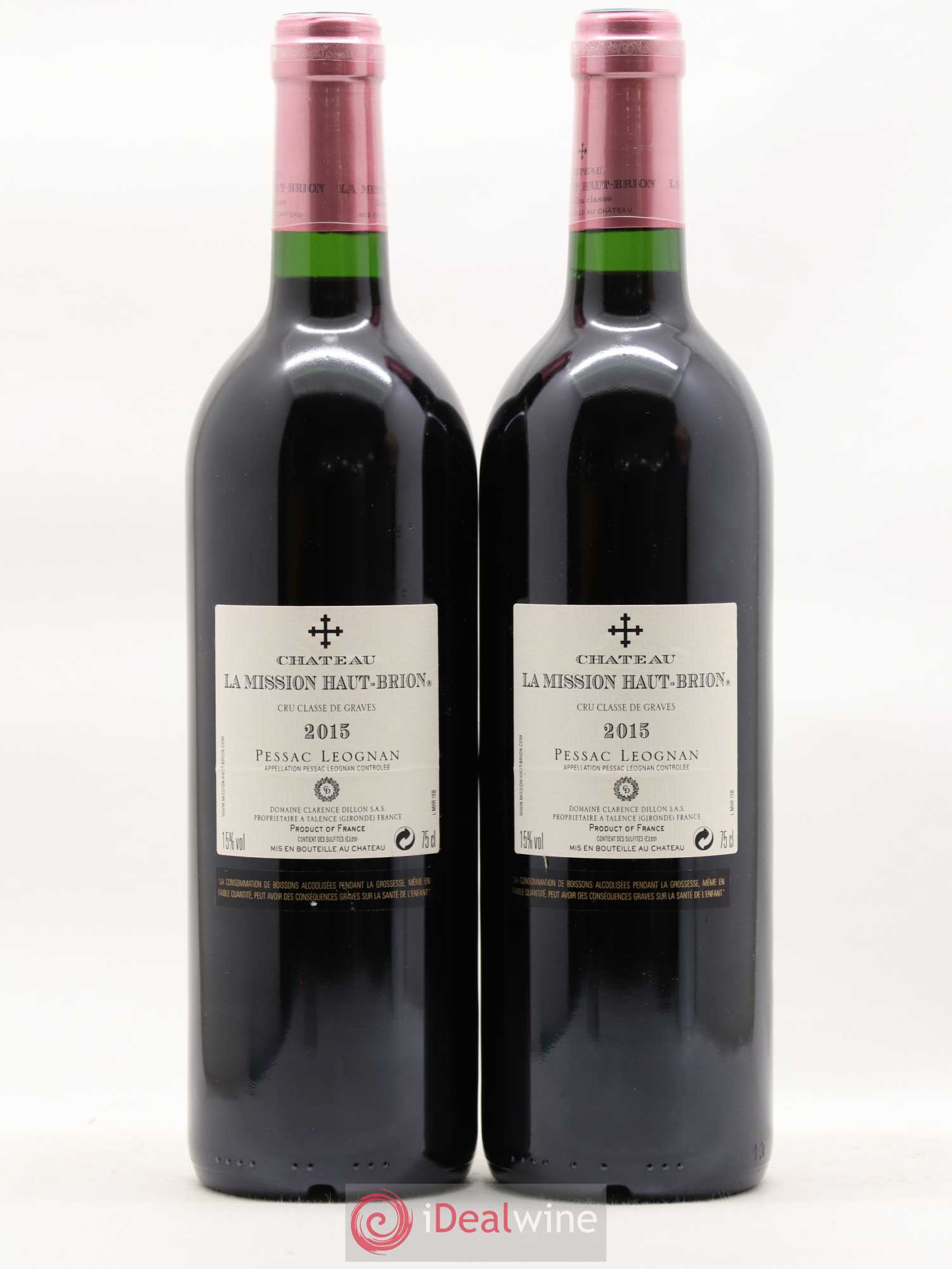 Château la Mission Haut-Brion Cru Classé de Graves 2015 - Lot de 2 bouteilles - 1