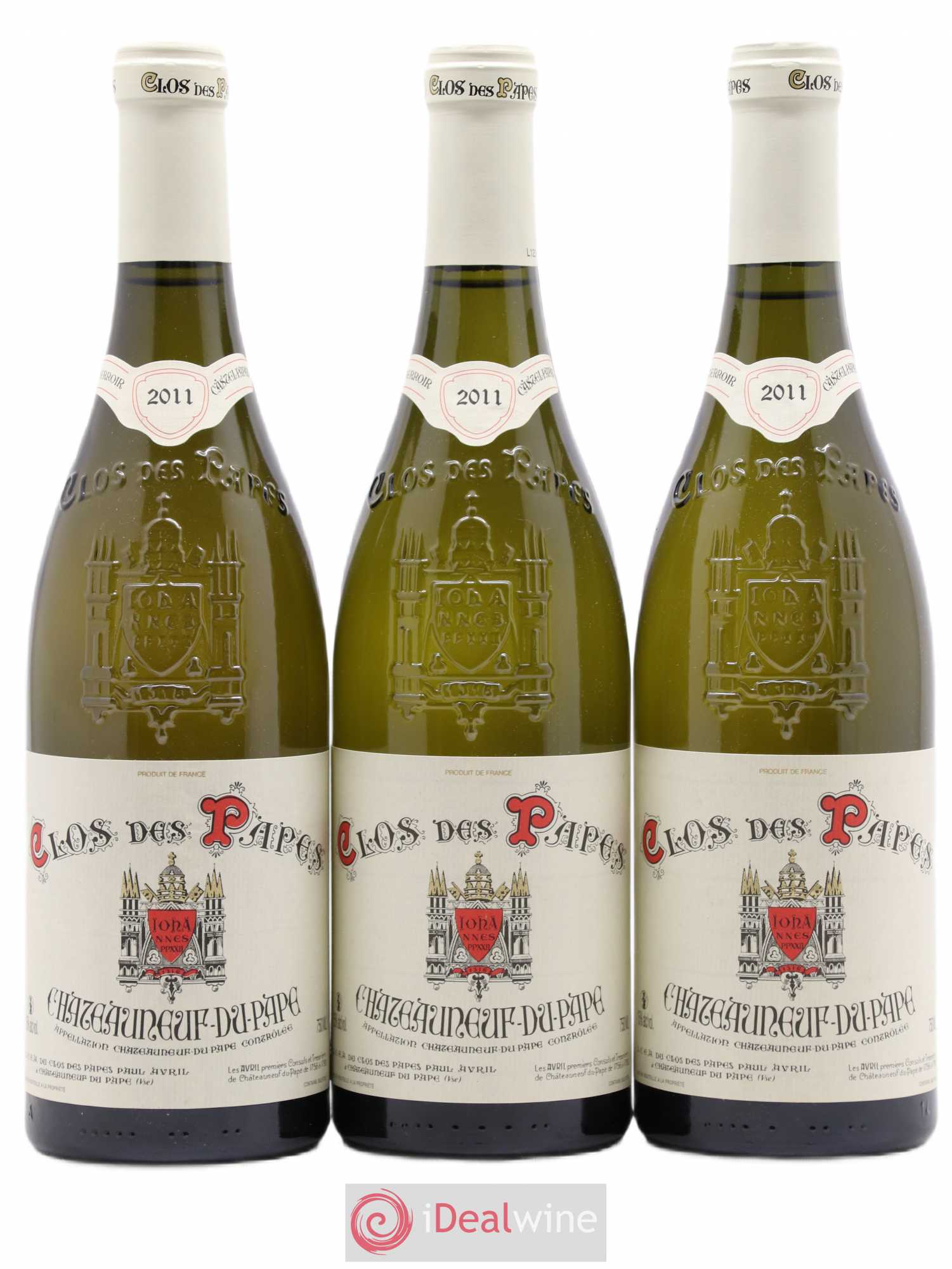 Châteauneuf-du-Pape Clos des Papes - Paul Avril 2011 - Lot de 3 bouteilles - 0