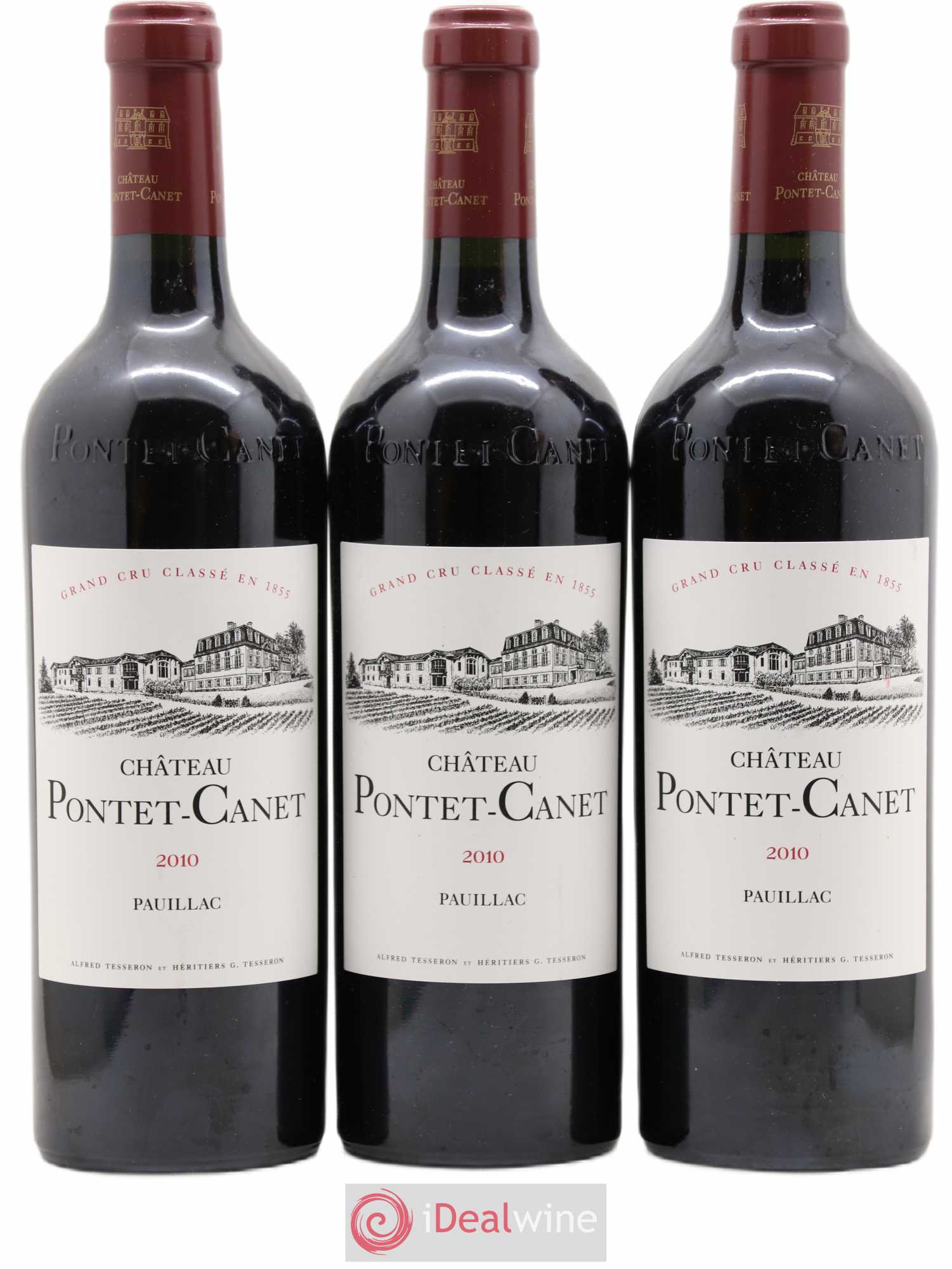 Château Pontet Canet 5ème Grand Cru Classé 2010 - Lot de 3 bouteilles - 0