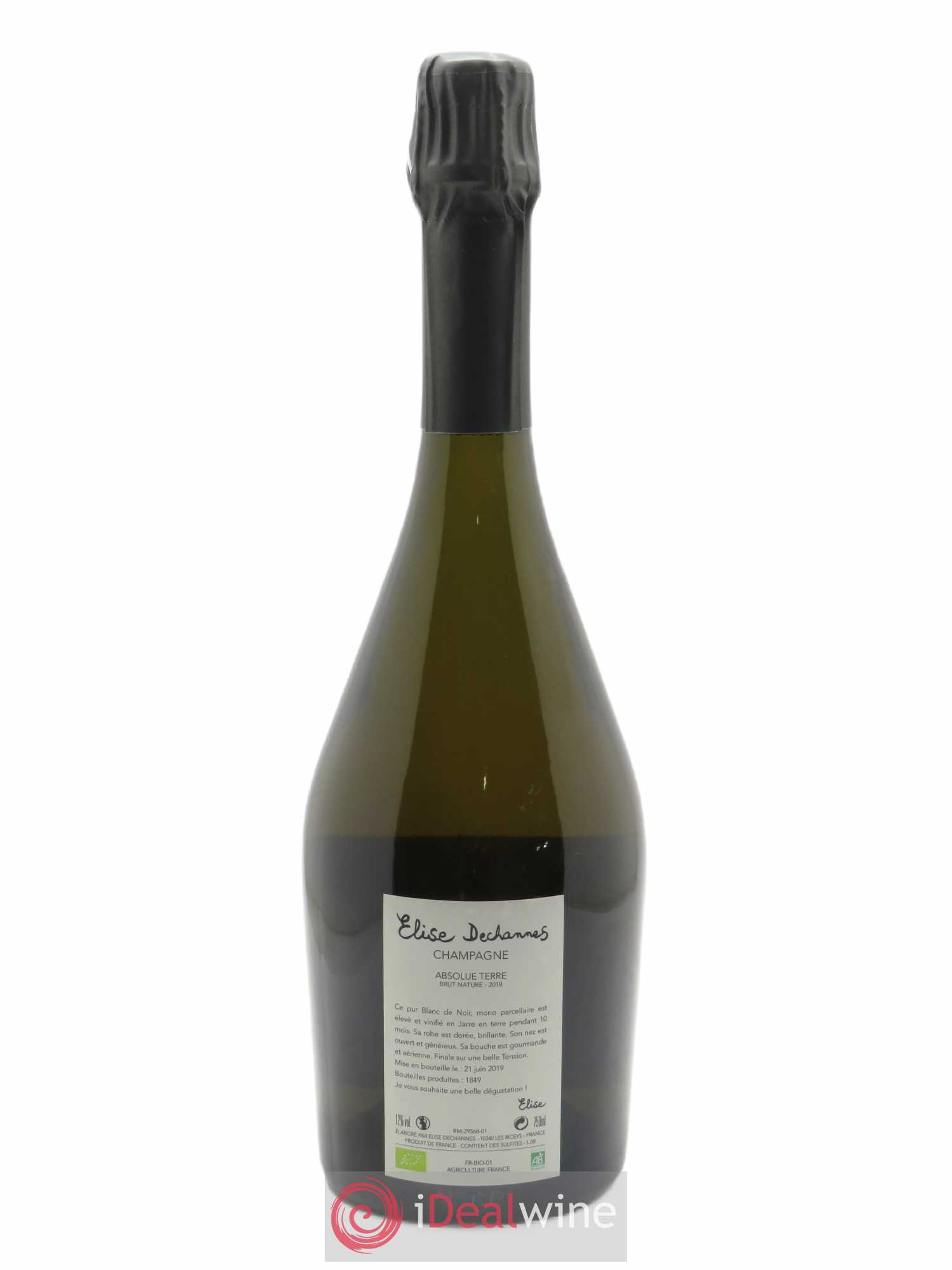 Absolue Terre Blanc de Noirs Brut Nature Elise Dechannes (Domaine) 2018 - Lot de 1 bouteille - 1
