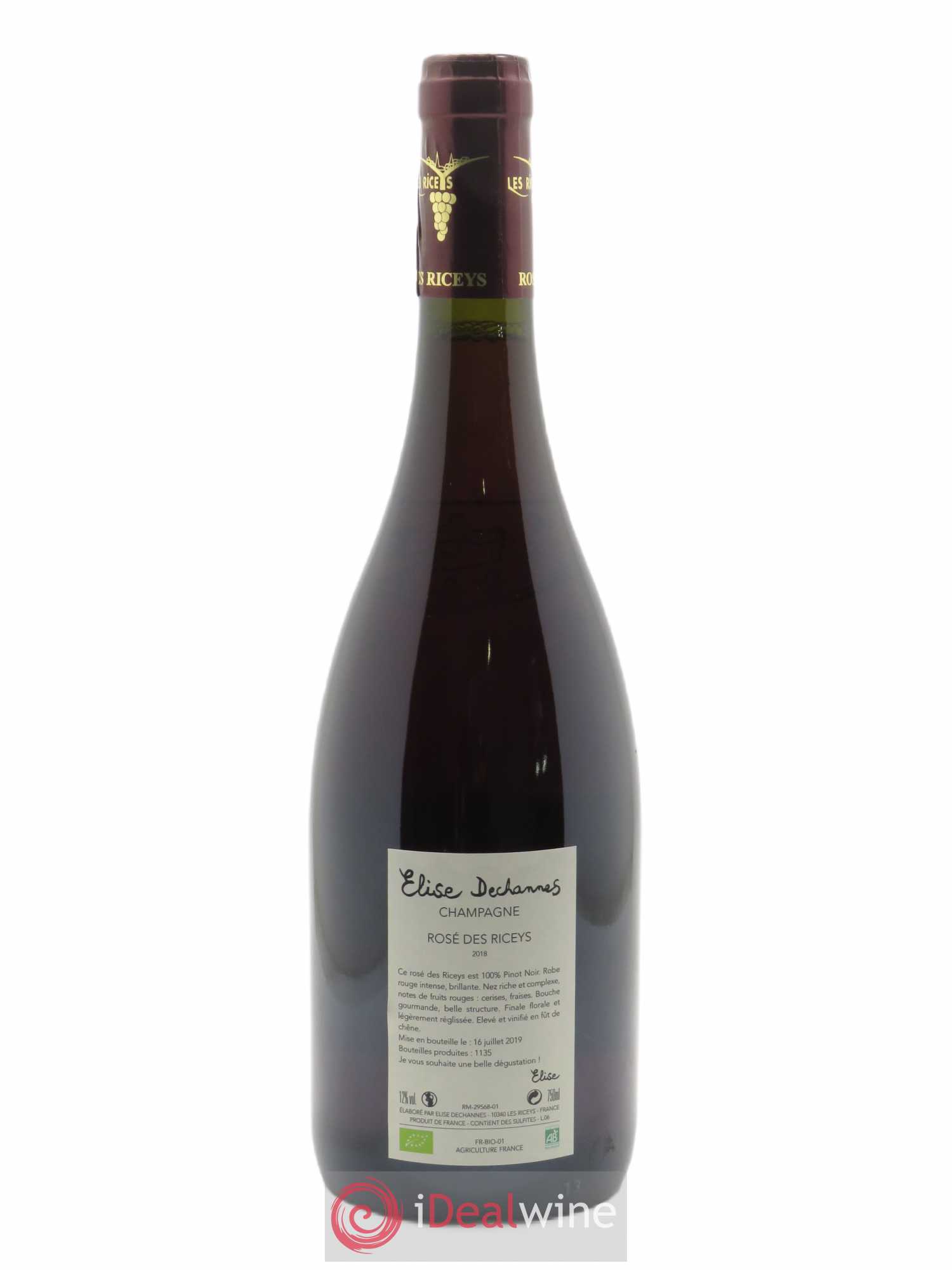 Rosé des Riceys Elise Dechannes (Domaine) 2018 - Lot de 1 bouteille - 1