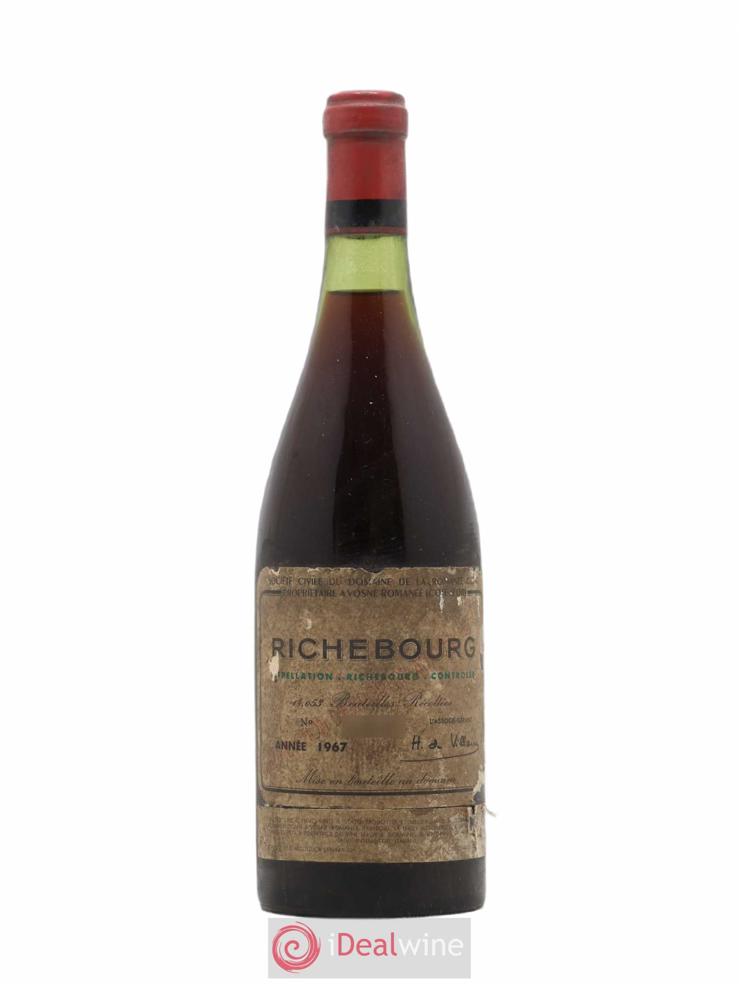 Richebourg Grand Cru Domaine de la Romanée-Conti 1967 - Lot de 1 bouteille - 0