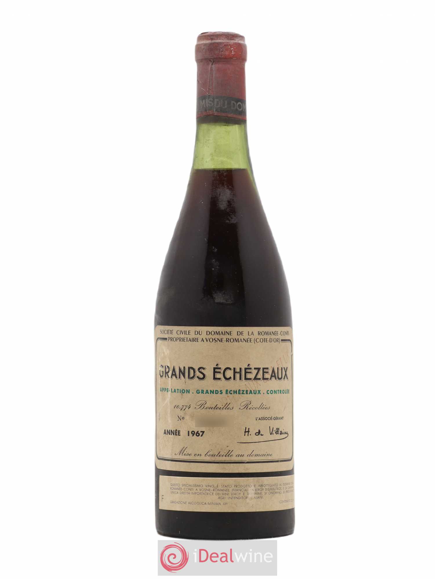 Grands-Echezeaux Grand Cru Domaine de la Romanée-Conti 1967 - Lot de 1 bouteille - 0
