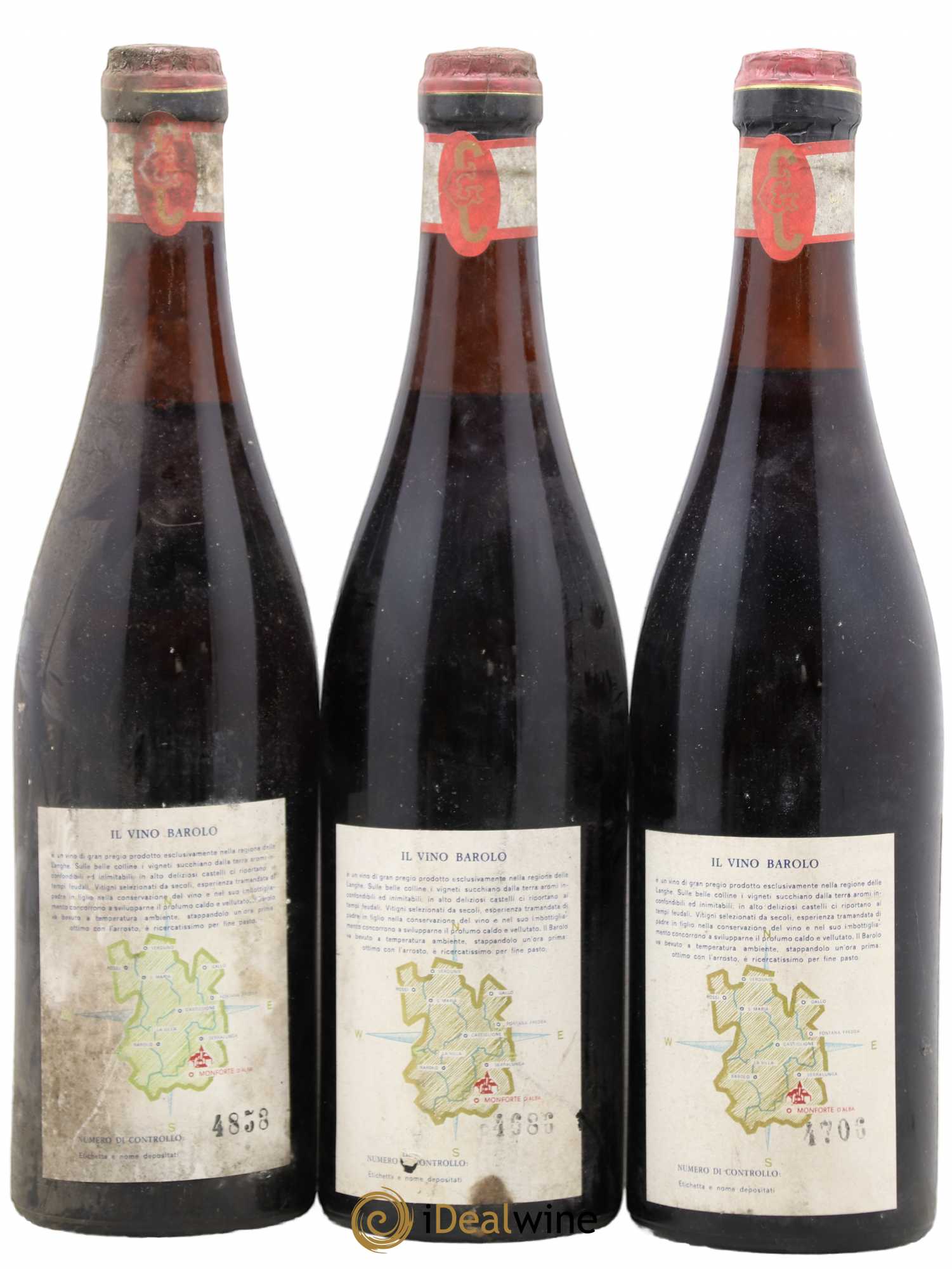 Barolo DOCG Giacomo Conterno 1961 - Lot de 3 bouteilles - 1