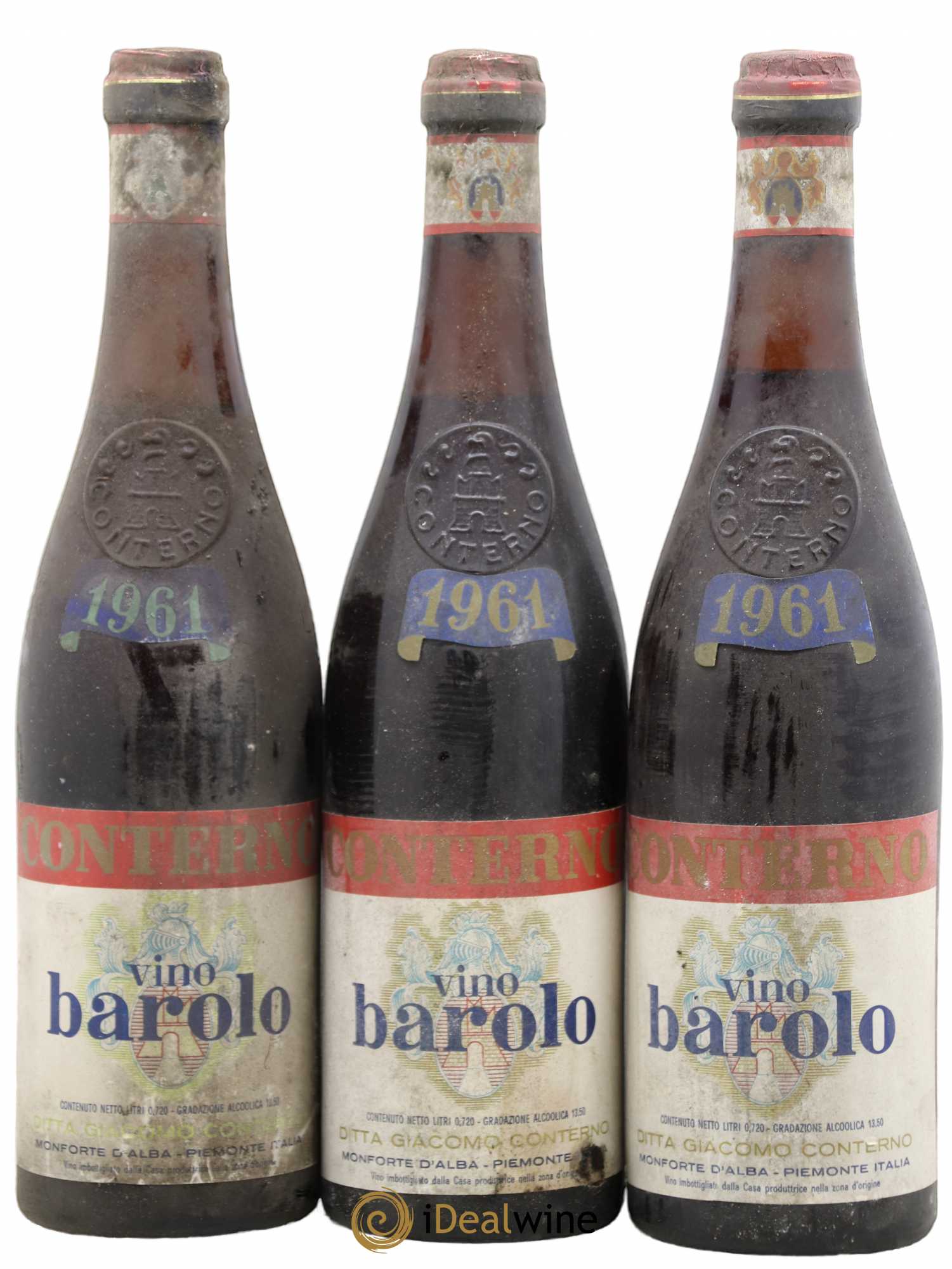 Barolo DOCG Giacomo Conterno 1961 - Lot de 3 bouteilles - 0