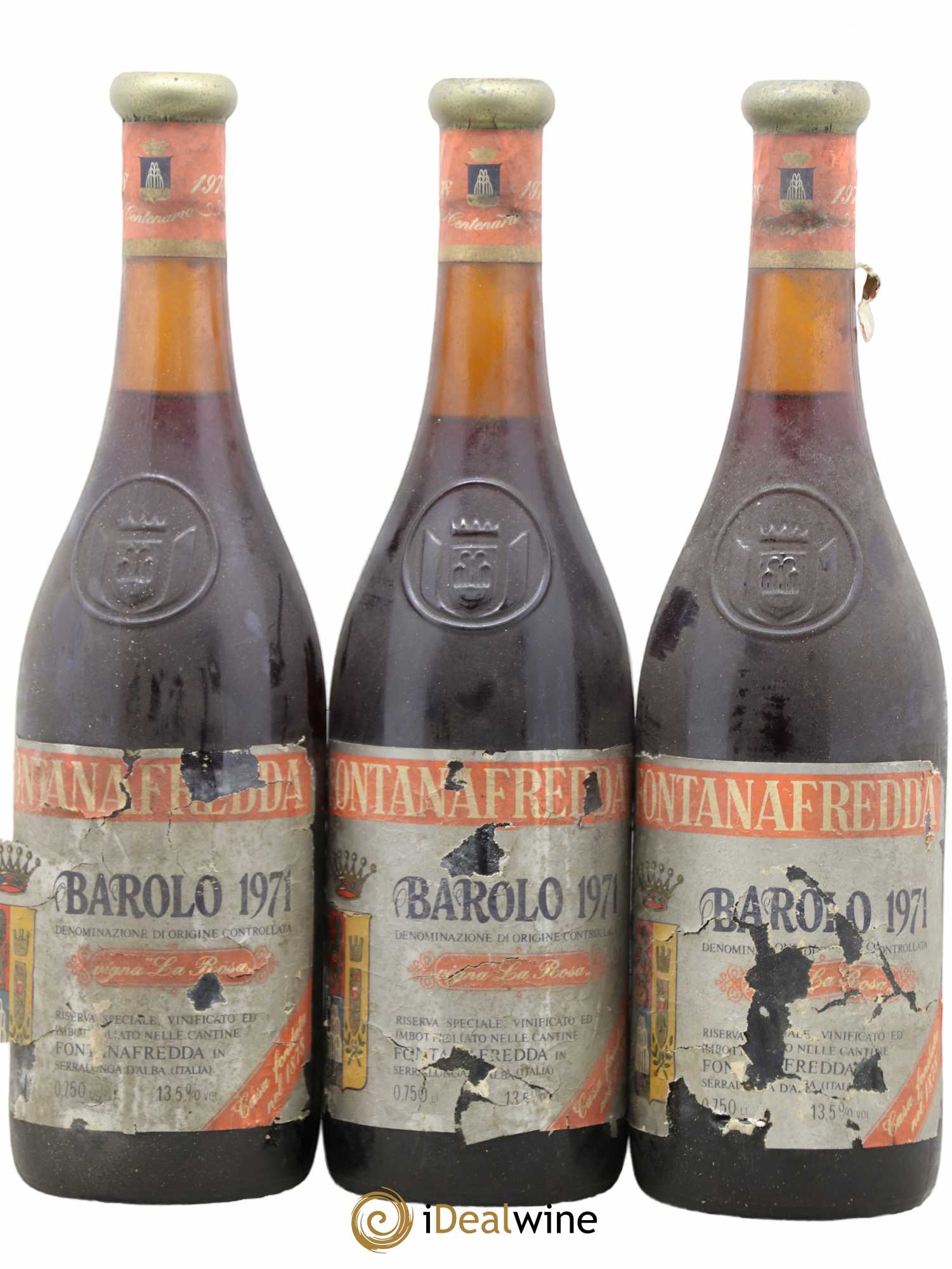 Barolo La Rosa Fontanafredda 1971 - Posten von 3 Flaschen - 0