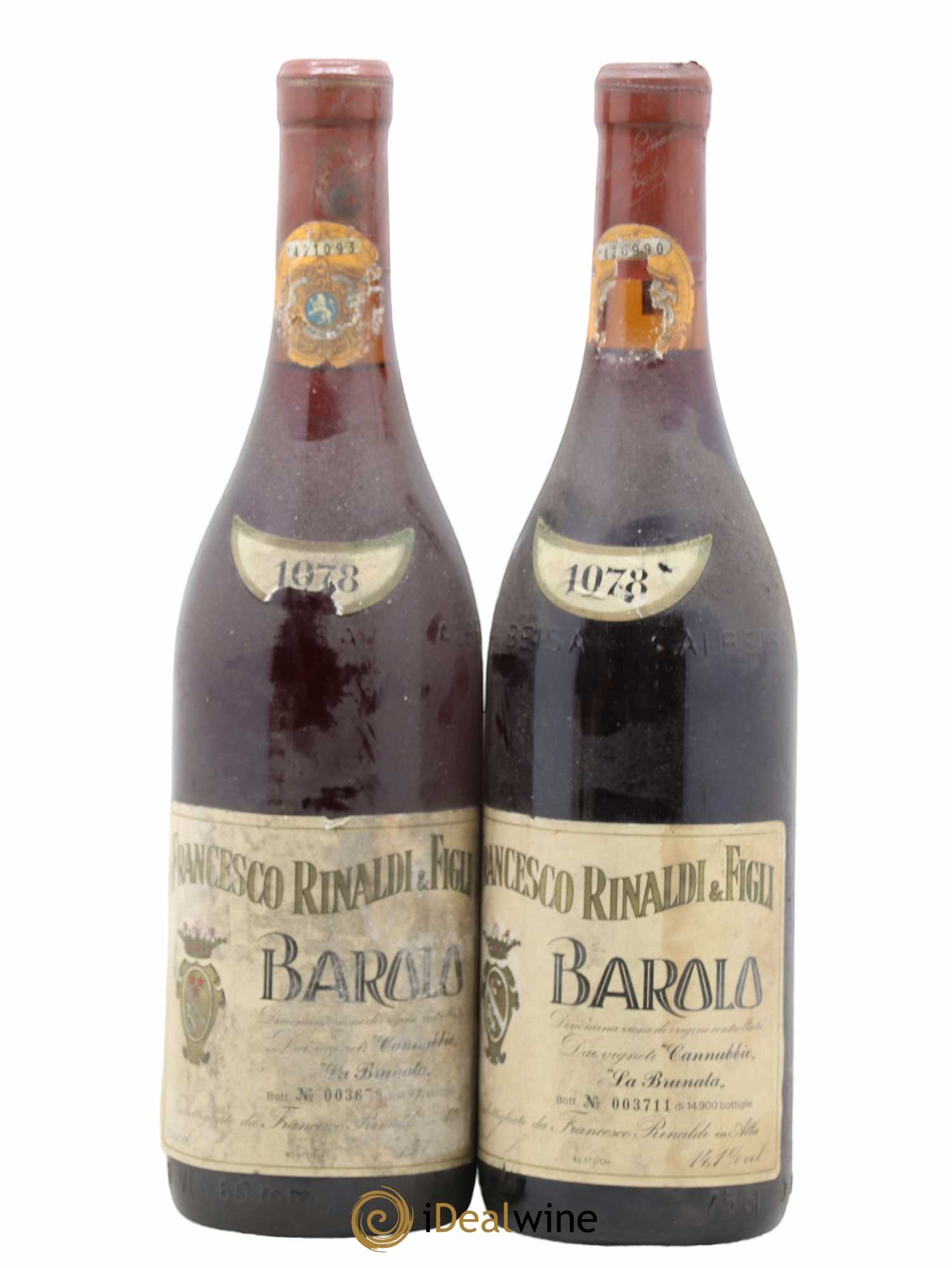 Barolo DOCG Cannubi Francesco Rinaldi La Brunata 1978 - Lot of 2 bottles - 0