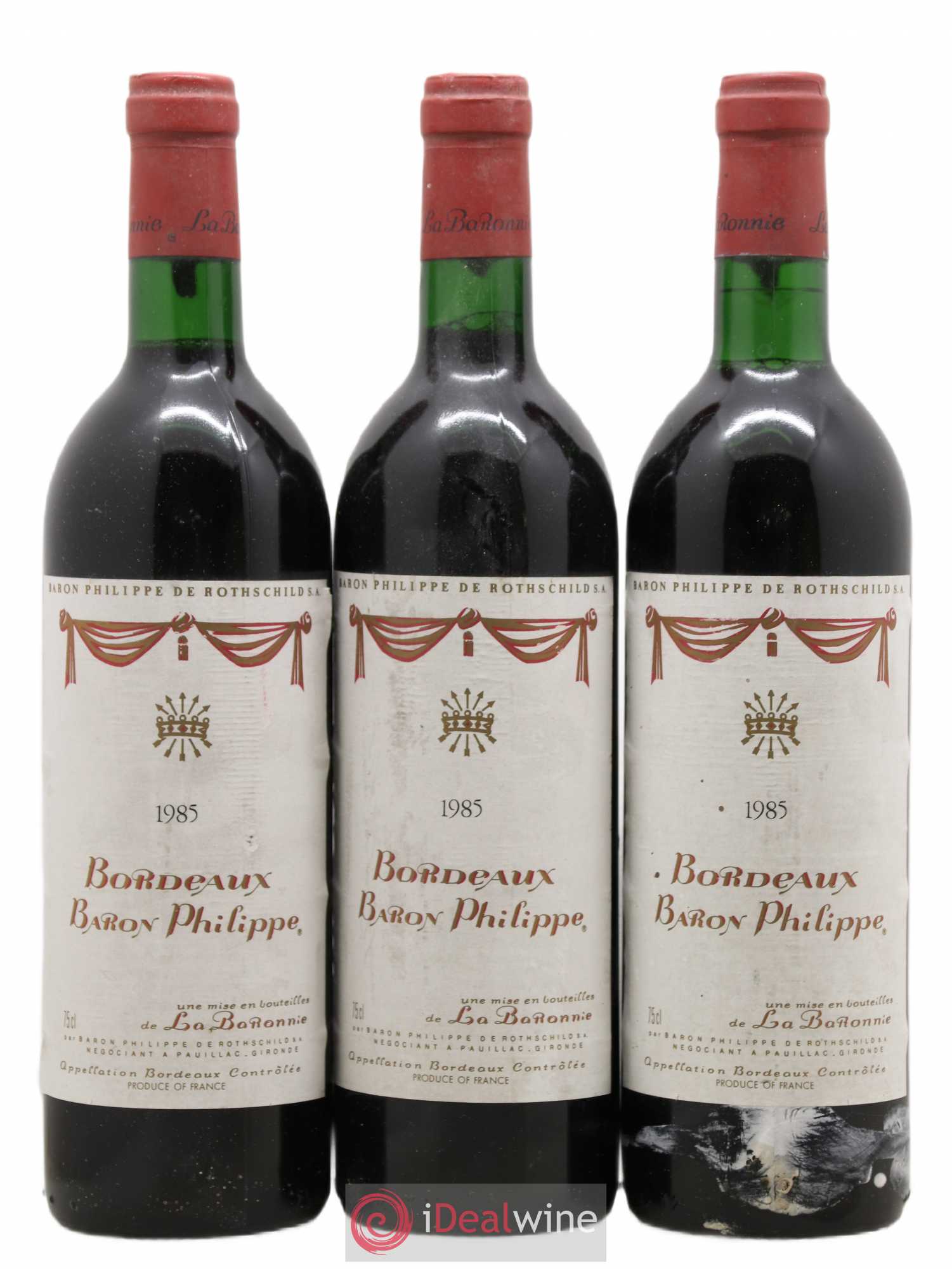 Bordeaux Baron Philippe Mise de La Baronnie 1985 - Posten von 3 Flaschen - 0