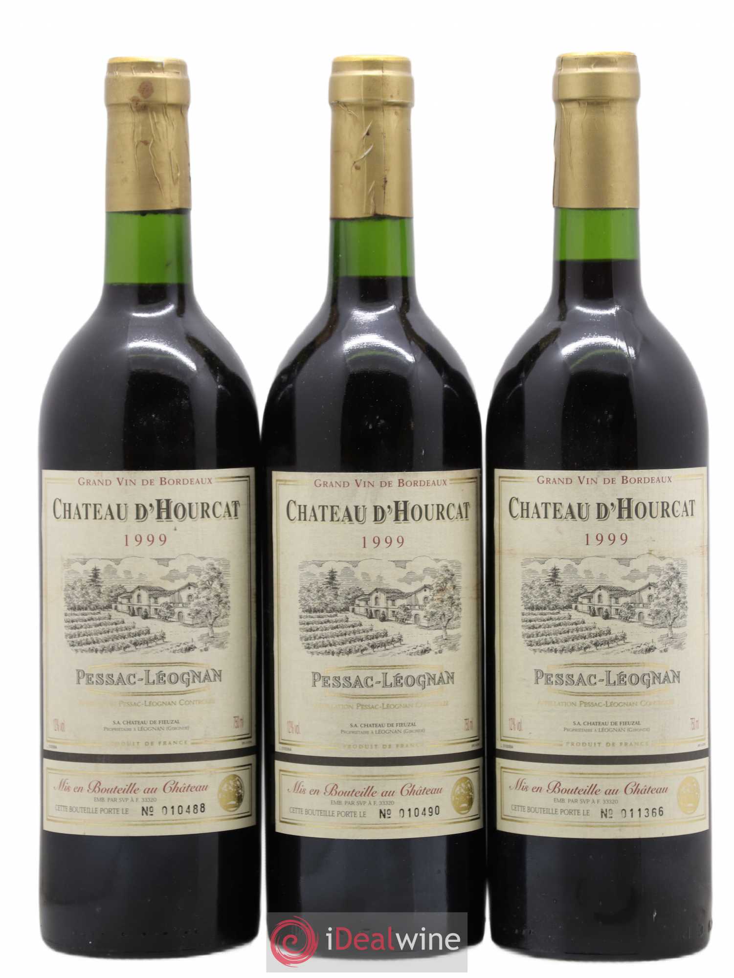 Pessac-Léognan Château Hourcat (sans prix de réserve) 1999 - Lot de 3 bouteilles - 0