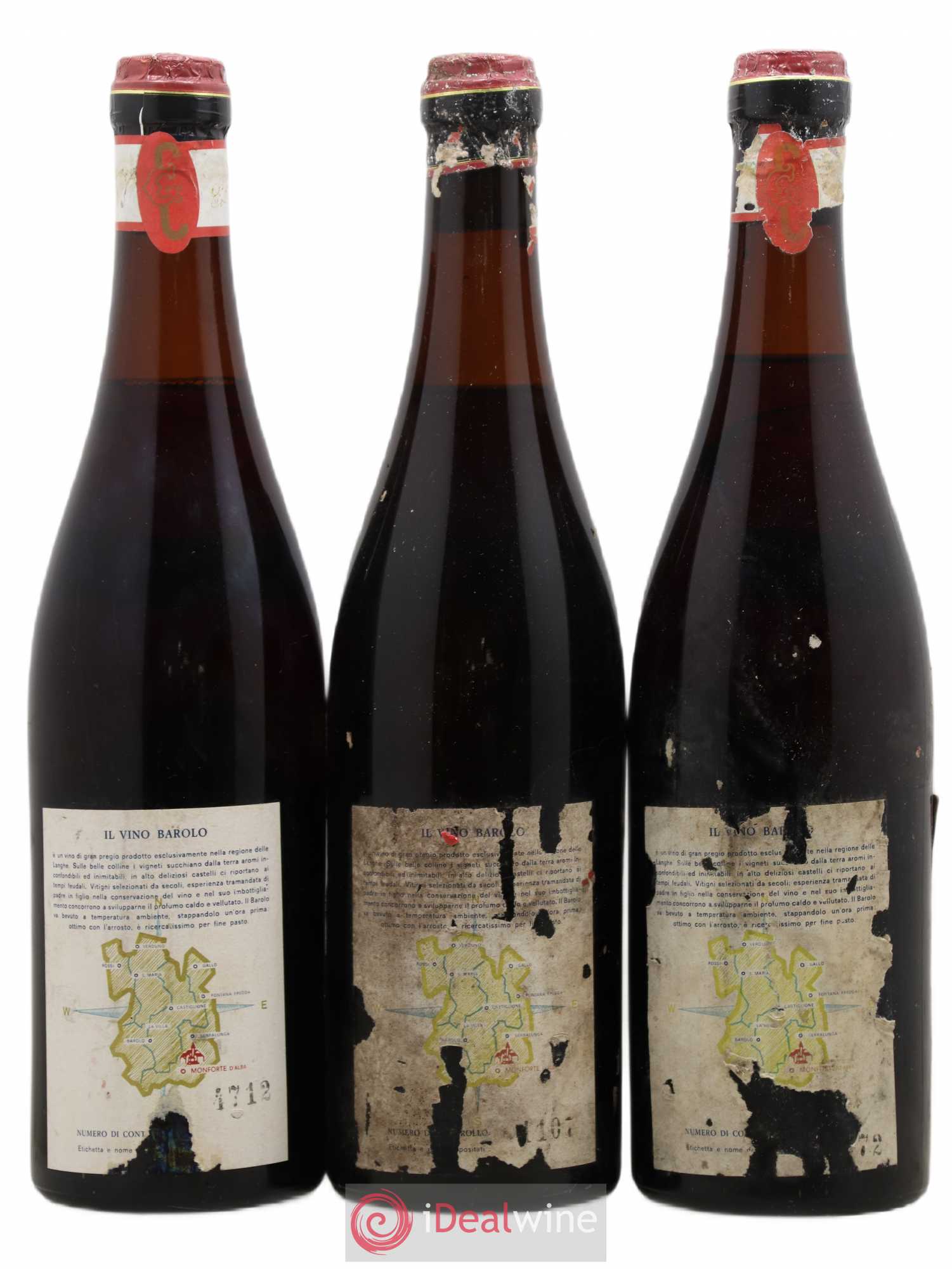 Barolo Giacomo Conterno 1961 - Lot de 3 bouteilles - 1