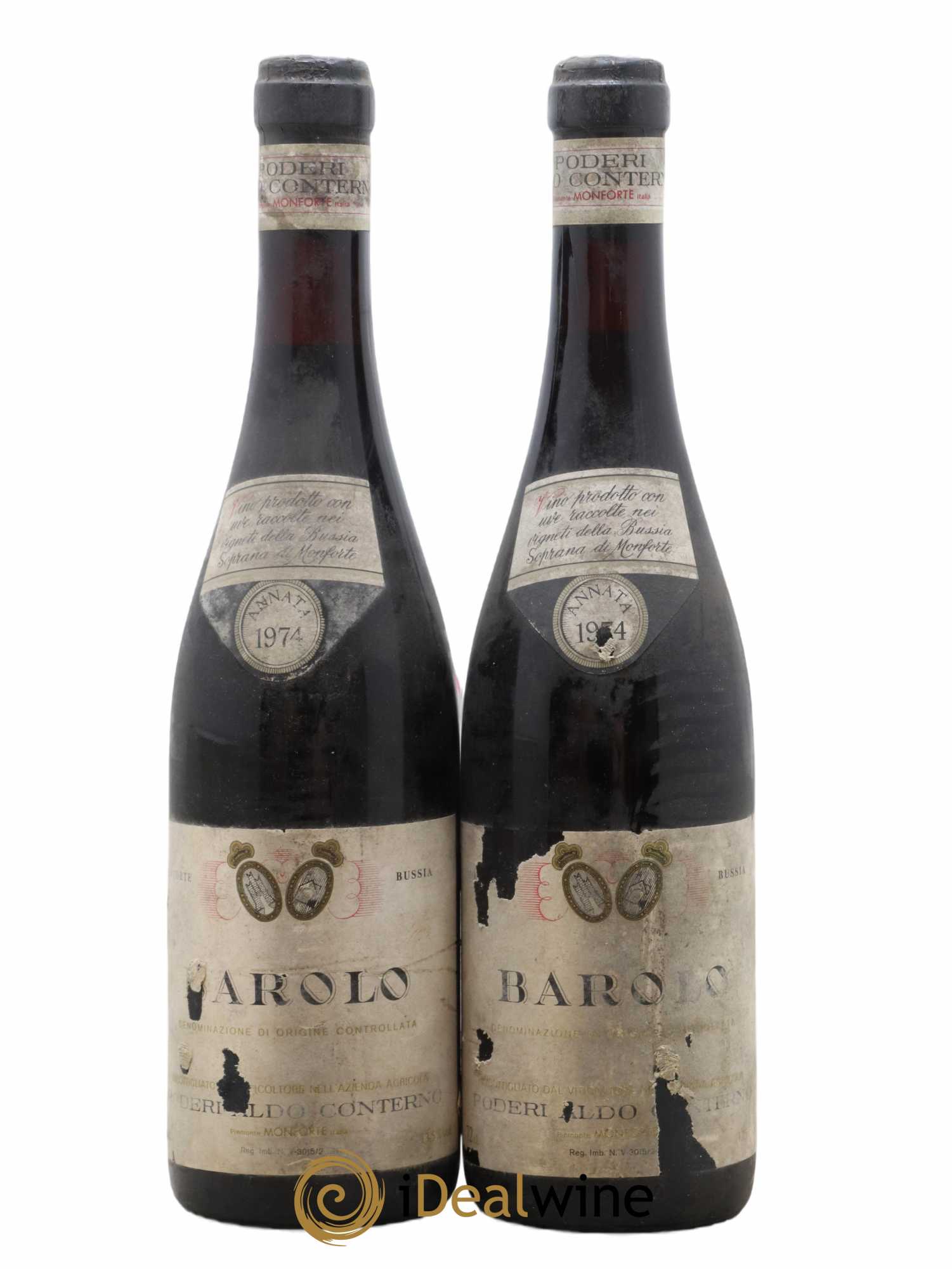 Barolo DOCG Bussia Aldo Conterno 1974 - Lot de 2 bouteilles - 0