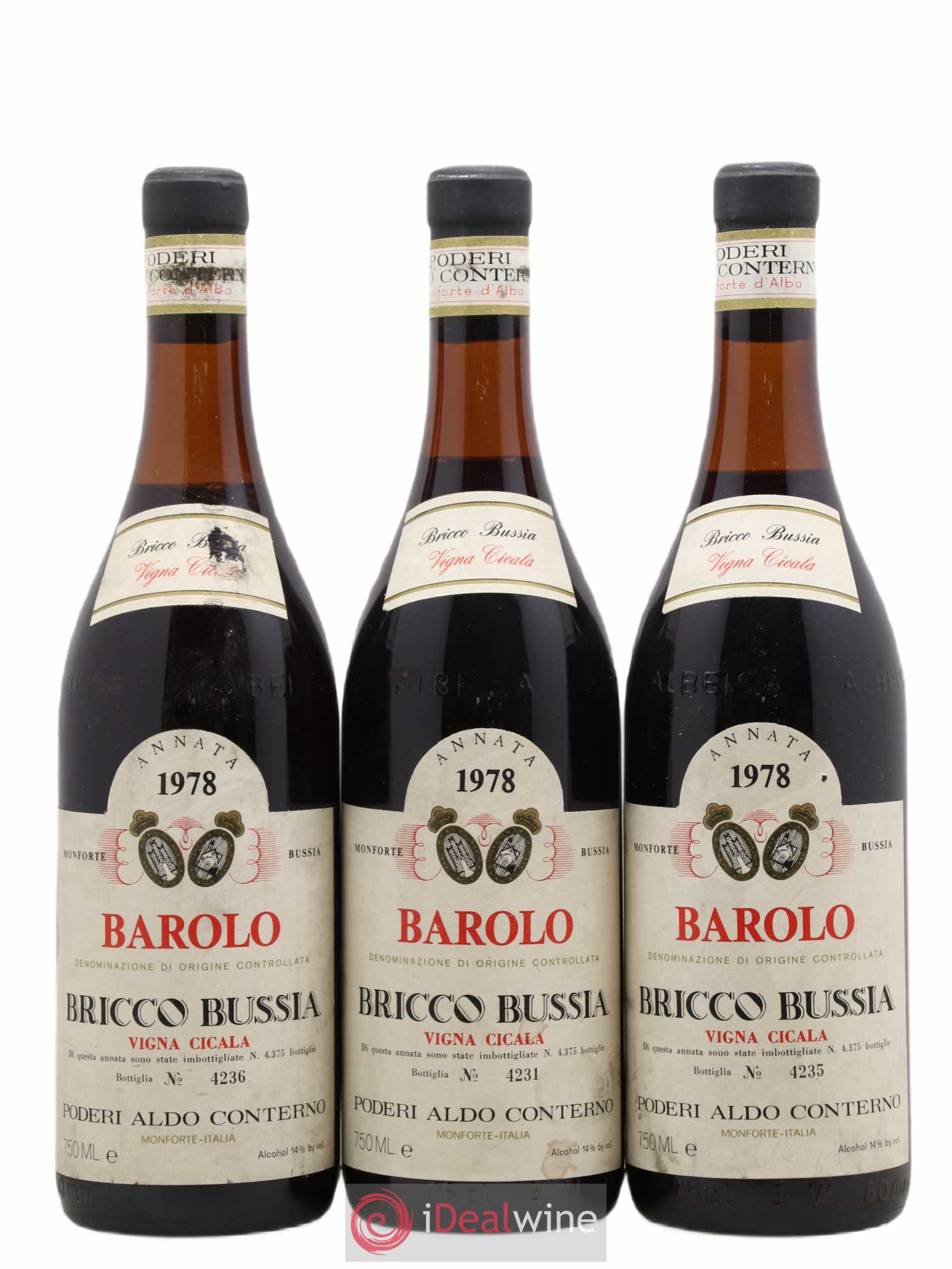 Barolo DOCG Bussia Cicala Aldo Conterno 1978 - Lotto di 3 bottiglie - 0