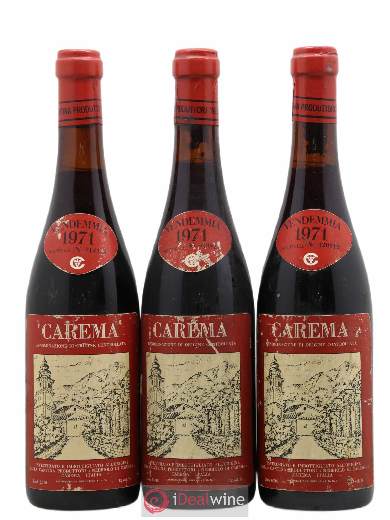 Italie Nebbiolo di Carema 1971 - Posten von 3 Flaschen - 0