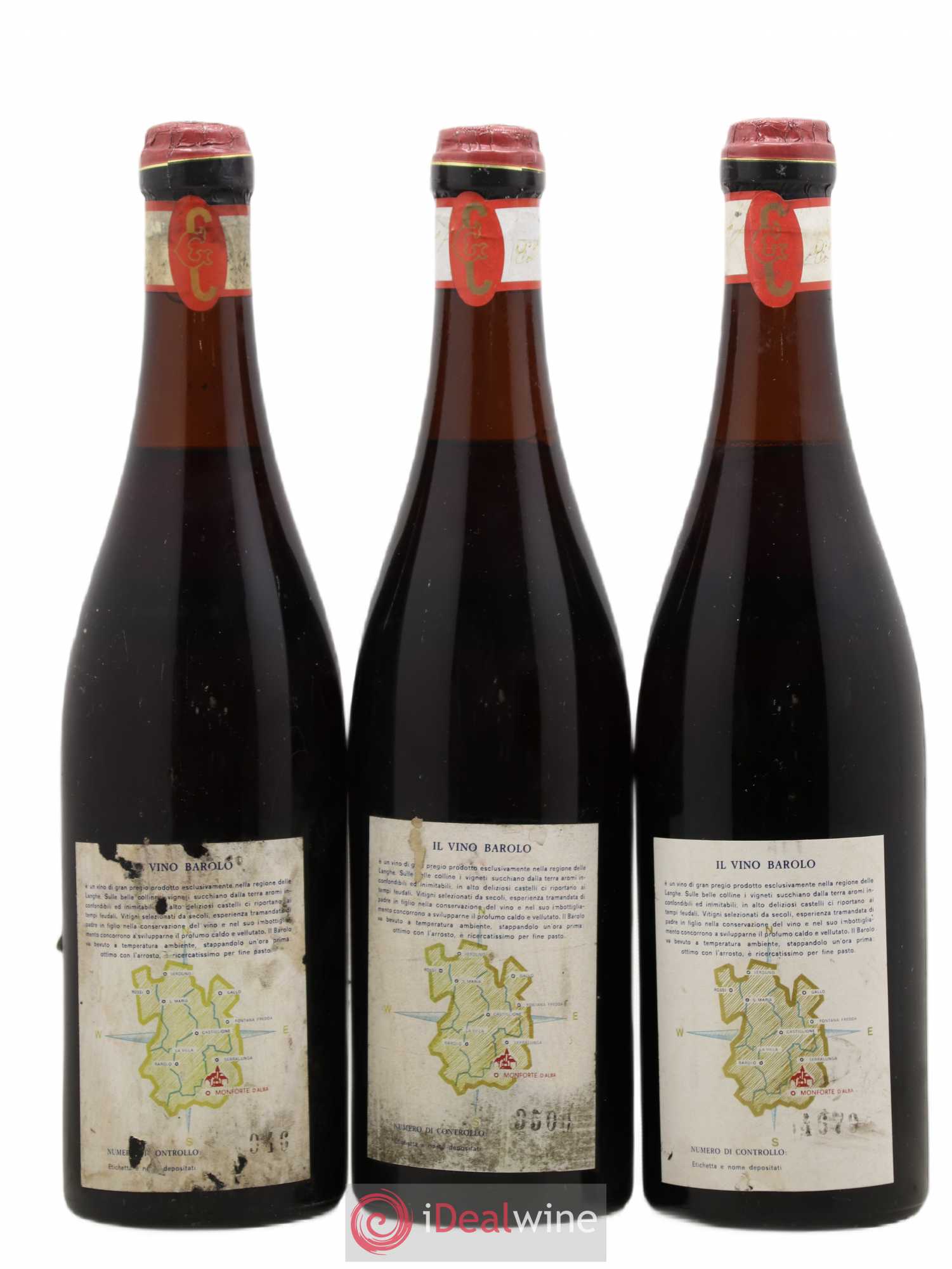 Barolo Giacomo Conterno 1961 - Lot de 3 bouteilles - 1