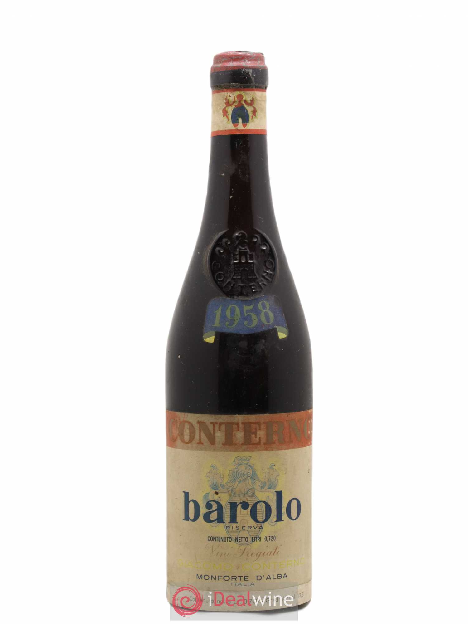 Barolo Riserva Vini Regiati Giacomo Conterno 1958 - Lot de 1 bouteille - 0