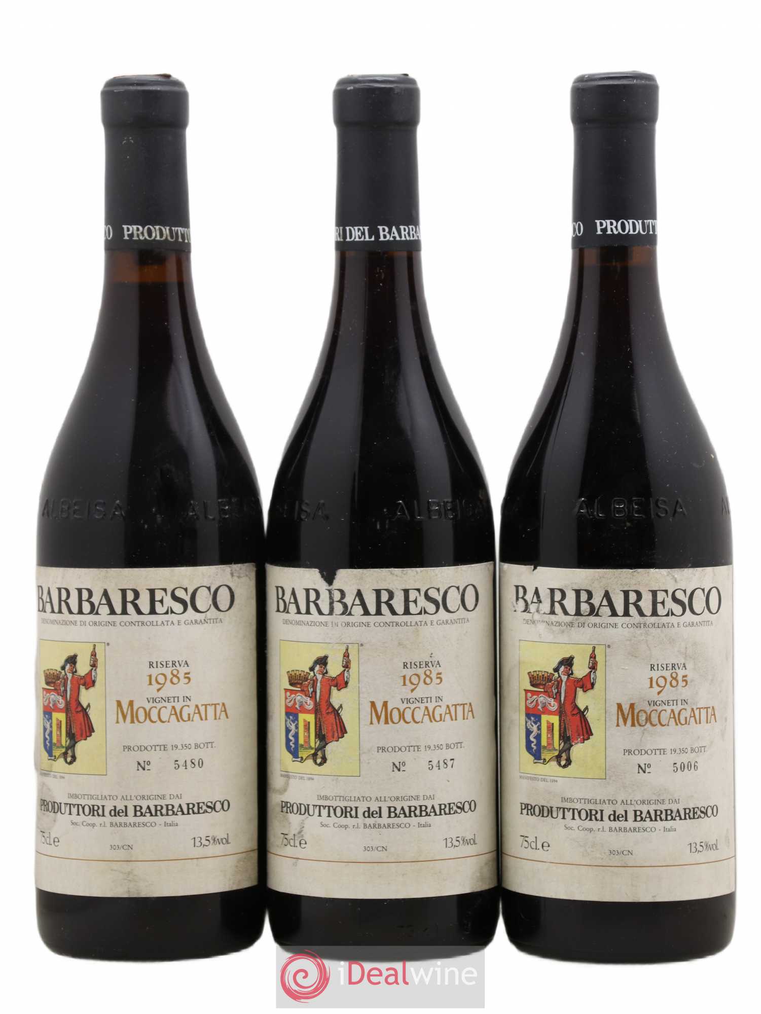 Barbaresco DOCG Riserva Moccagatta Produttori del Barbaresco 1985 - Lot de 3 bouteilles - 0