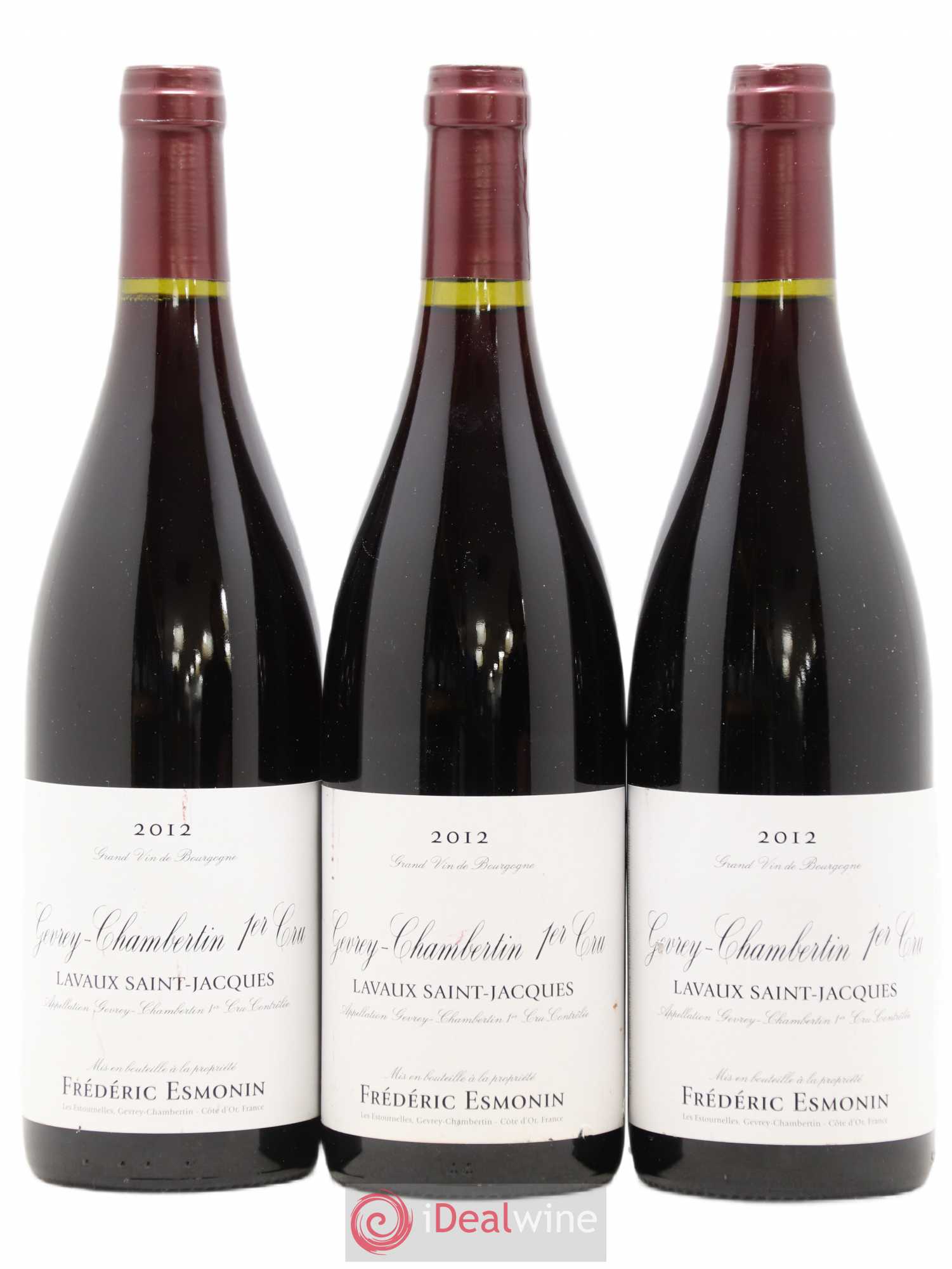 Gevrey-Chambertin 1er Cru Lavaux St Jacques Frederic Esmonin 2012 - Posten von 3 Flaschen - 0