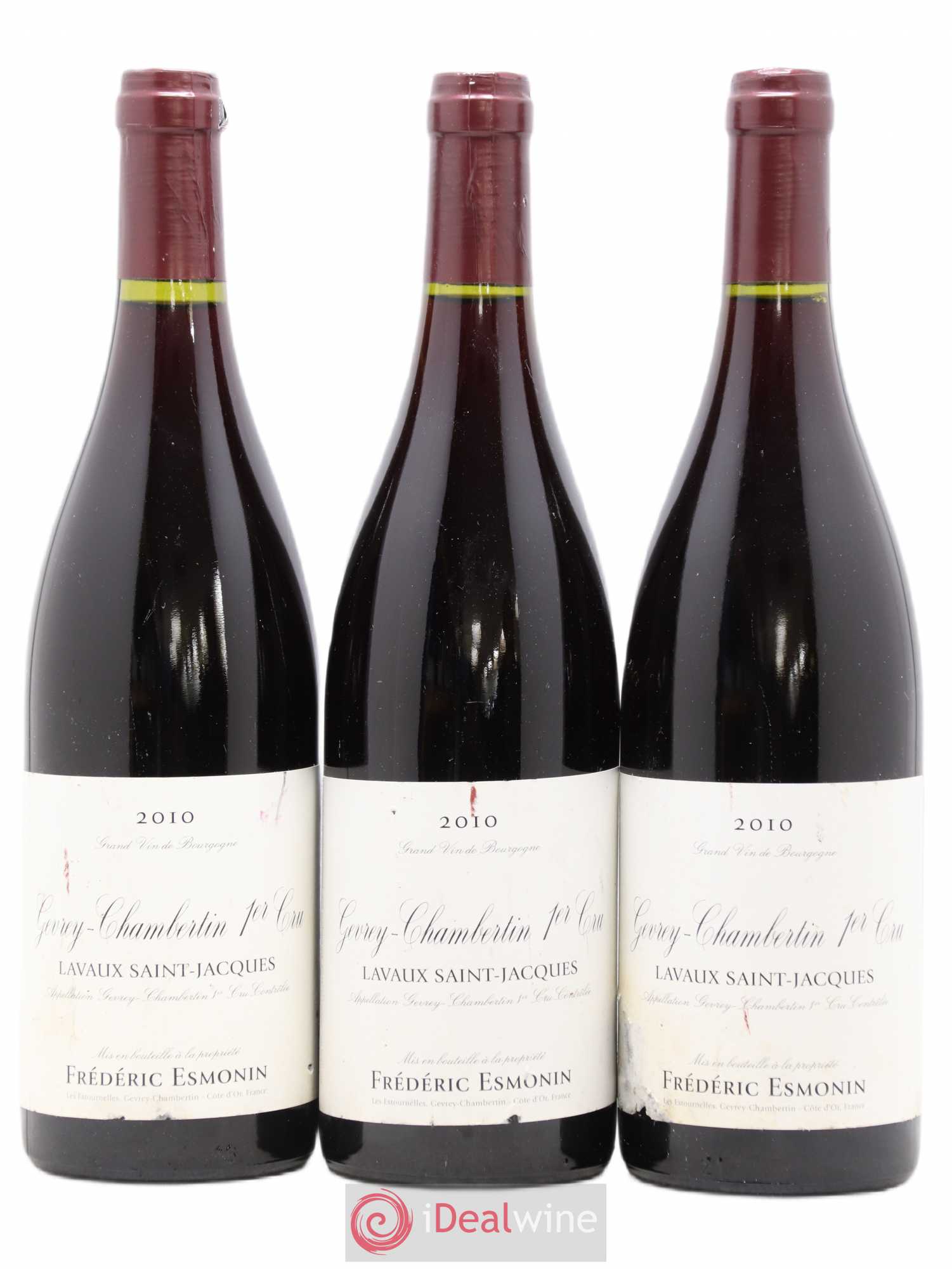 Gevrey-Chambertin 1er Cru Lavaux St Jacques Frederic Esmonin 2010 - Posten von 3 Flaschen - 0